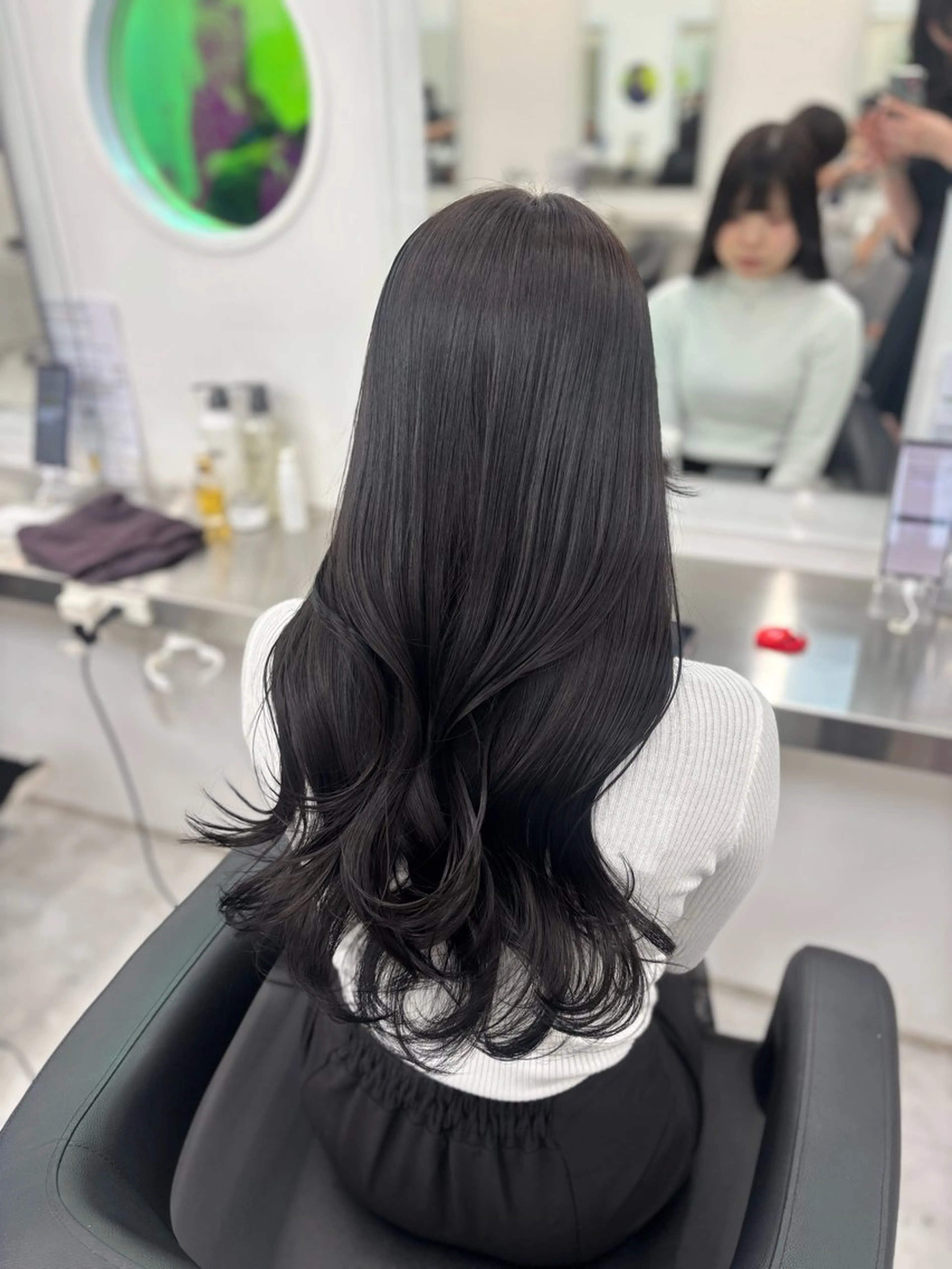 カラー カット ヘアカラー 韓国風暗髪ヘア🤍 🫧MIREIのヘアスタイル