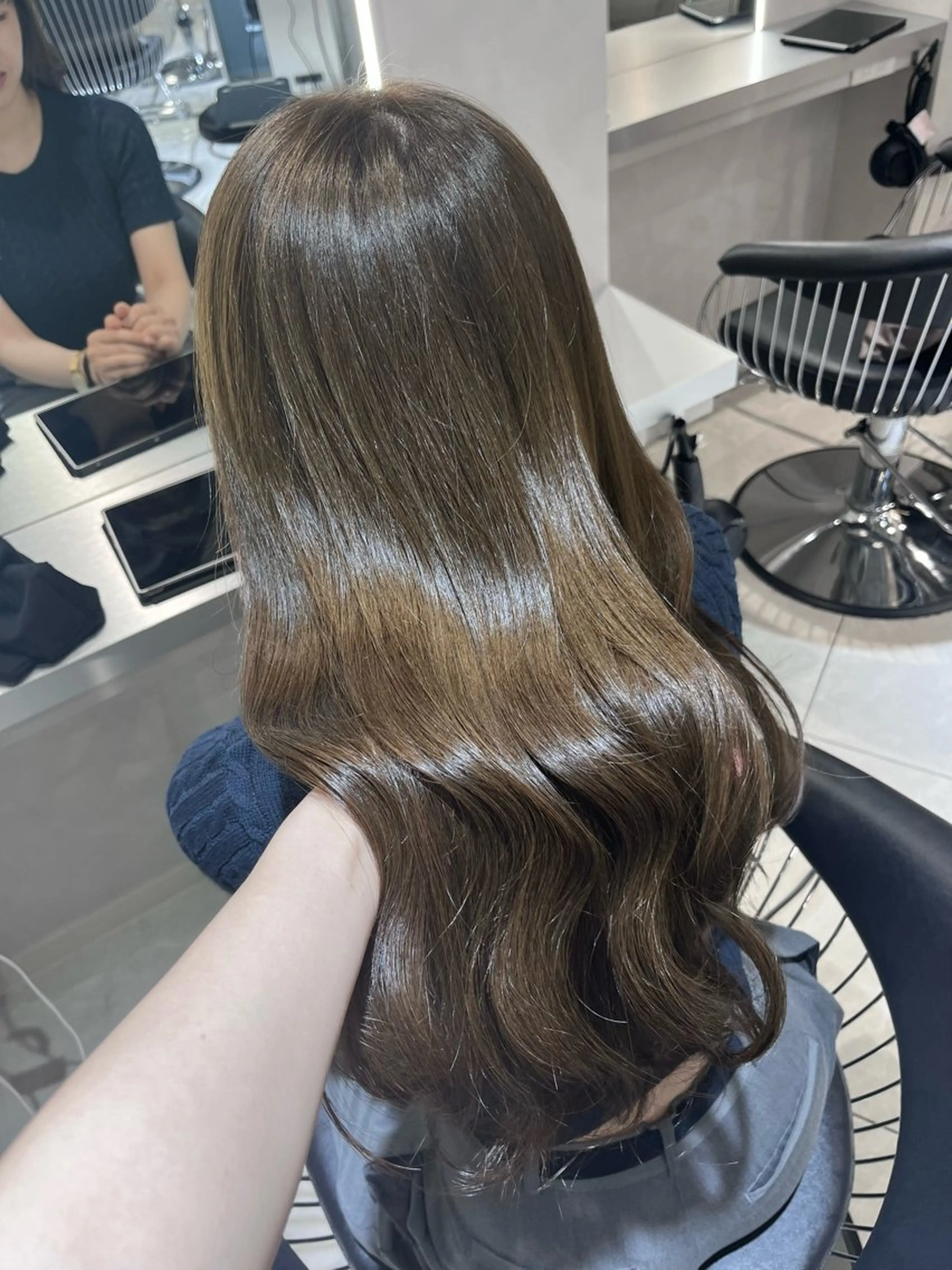 ロング カラー ベージュカラー ブリーチ 透明感カラー ダブルカラー ブリーチなしカラー 韓国レイヤー×モテ髪 /MITSUKI🤍のヘアスタイル