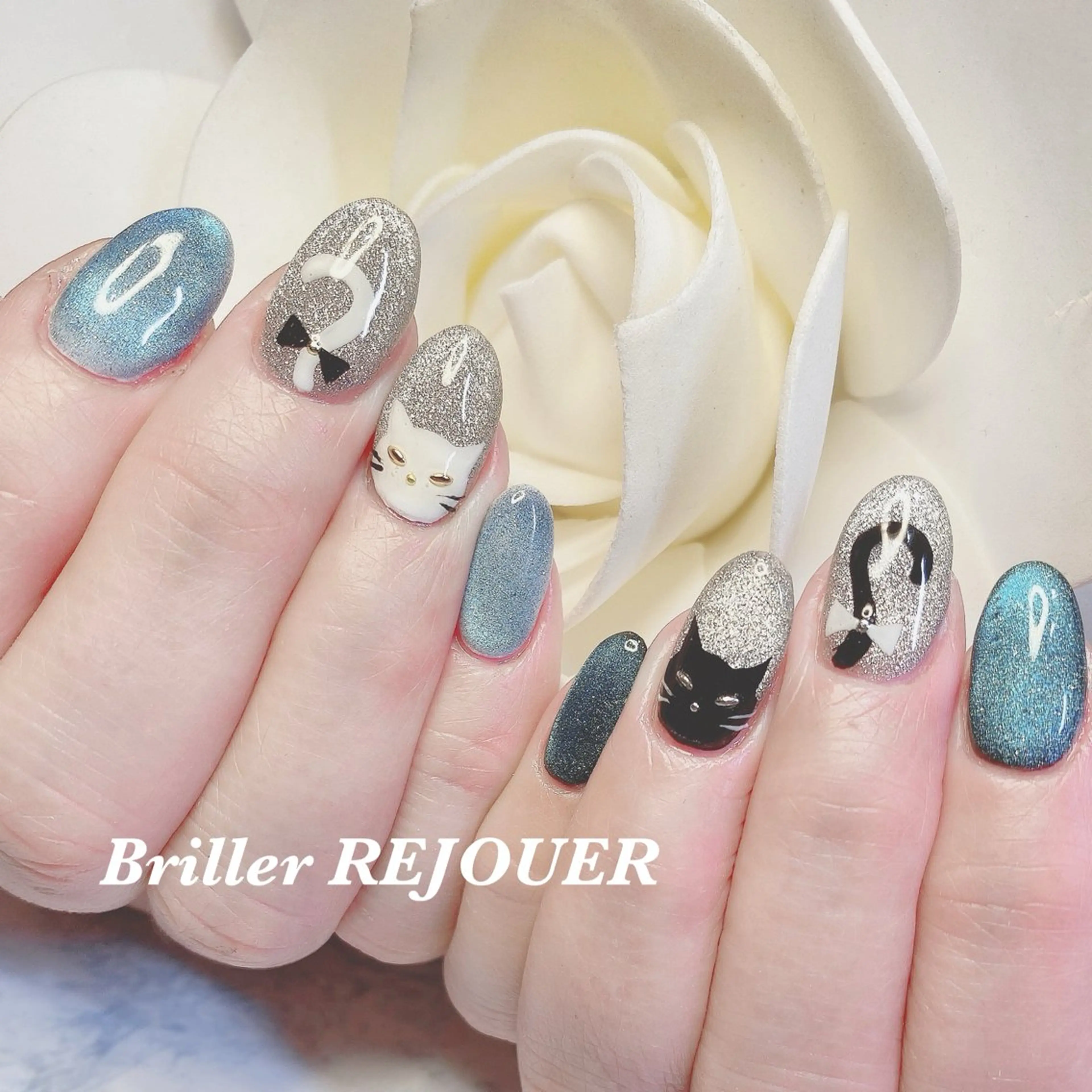ネイル 成人式 ジェルネイル マグネットネイル ハンドネイル ネイルサロン&ネイルスクール Briller-REJOUER 【ブリエ・レジュール】所属・Briller Rieのネイルデザイン