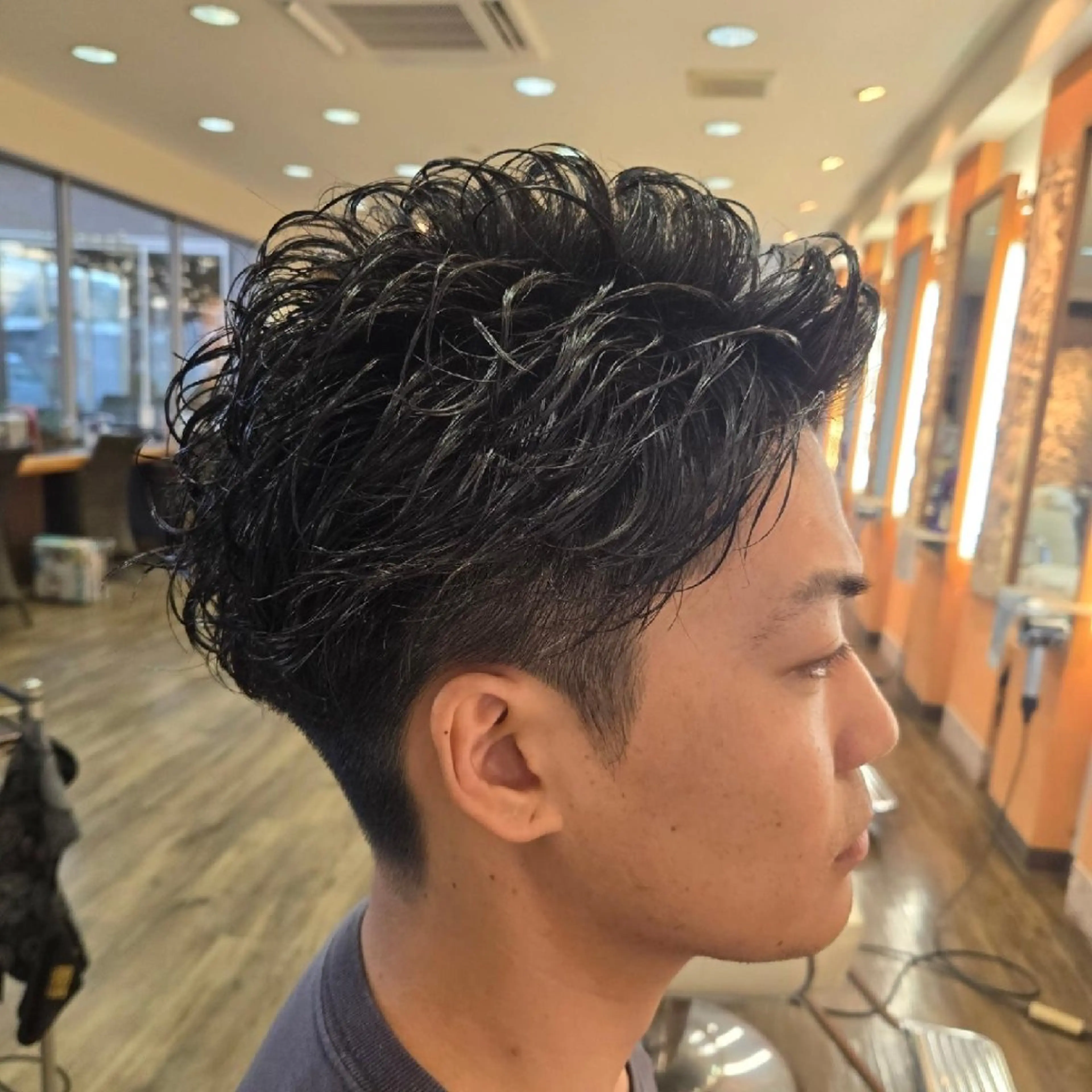 パーマ メンズ カット パーマ 電髪倶楽部　美膳所属・荒井 琢人のヘアスタイル