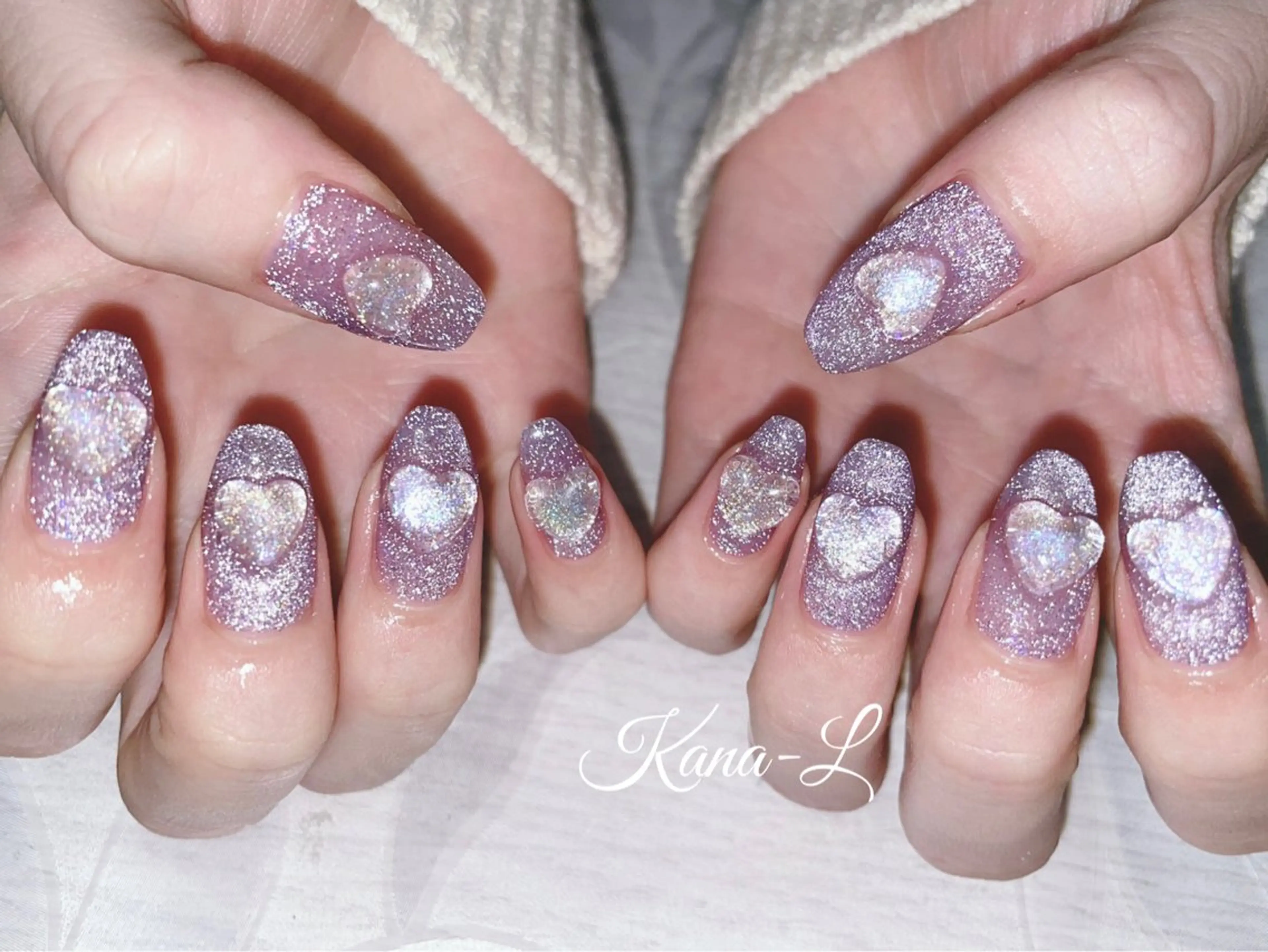 ネイル フラッシュネイル ジェルネイル ハート マグネットネイル パラジェル 芦辺 香奈のネイルデザイン