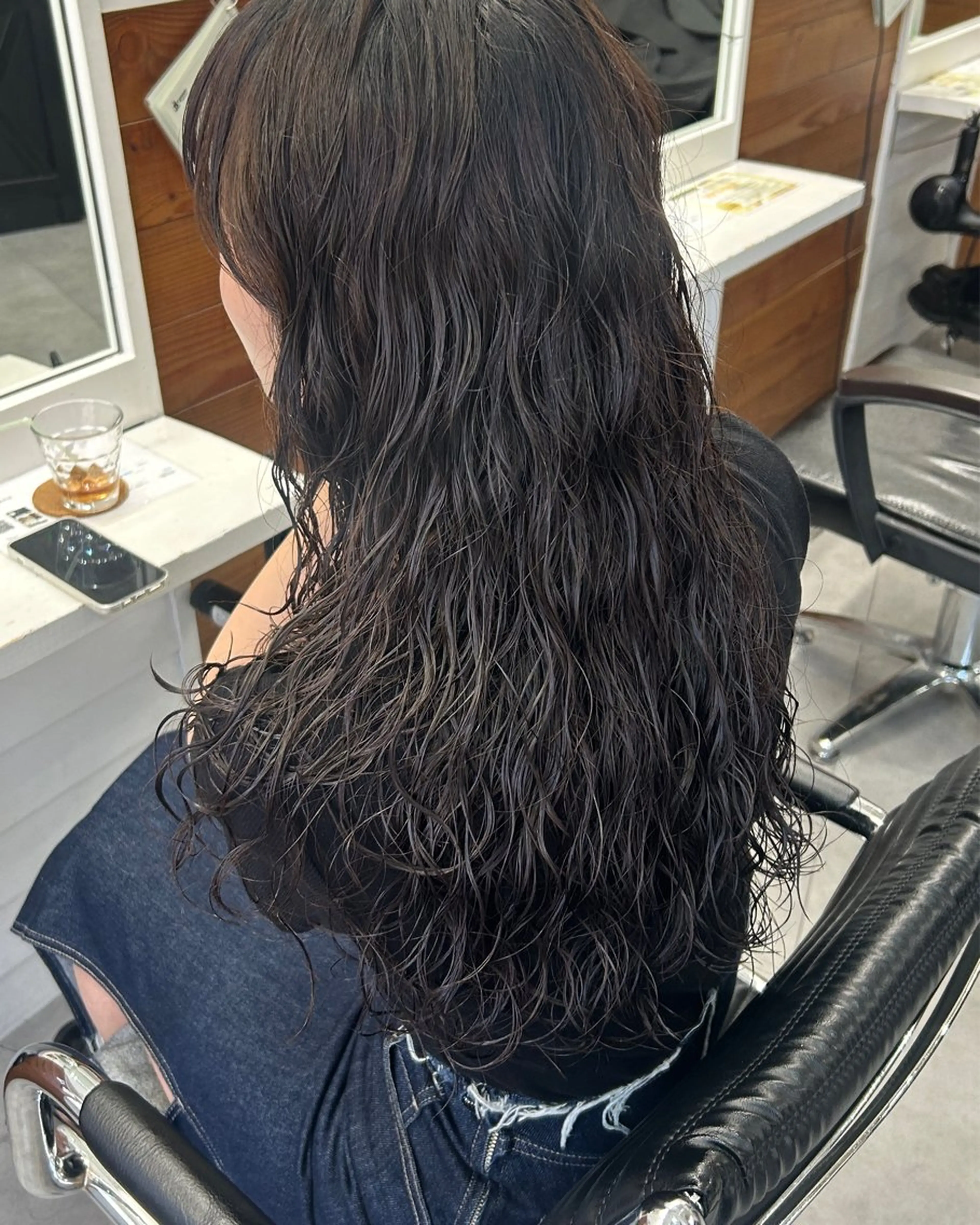 ロング パーマ カット パーマ トリートメント レイヤーボブ/ 艶カラー/サナ🌼のヘアスタイル