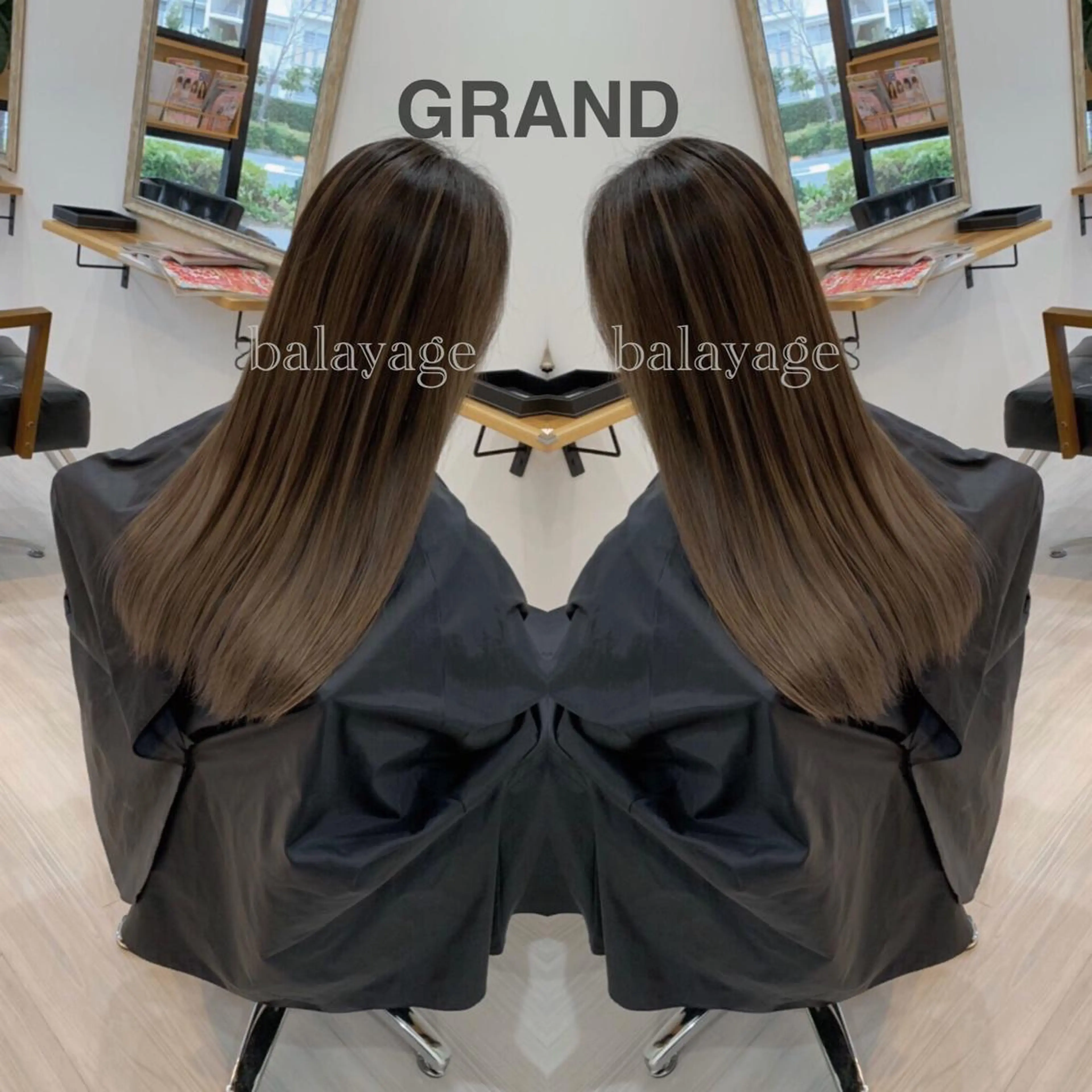 セミロング ヘアカラー aura所属・ashida yuukiのヘアスタイル