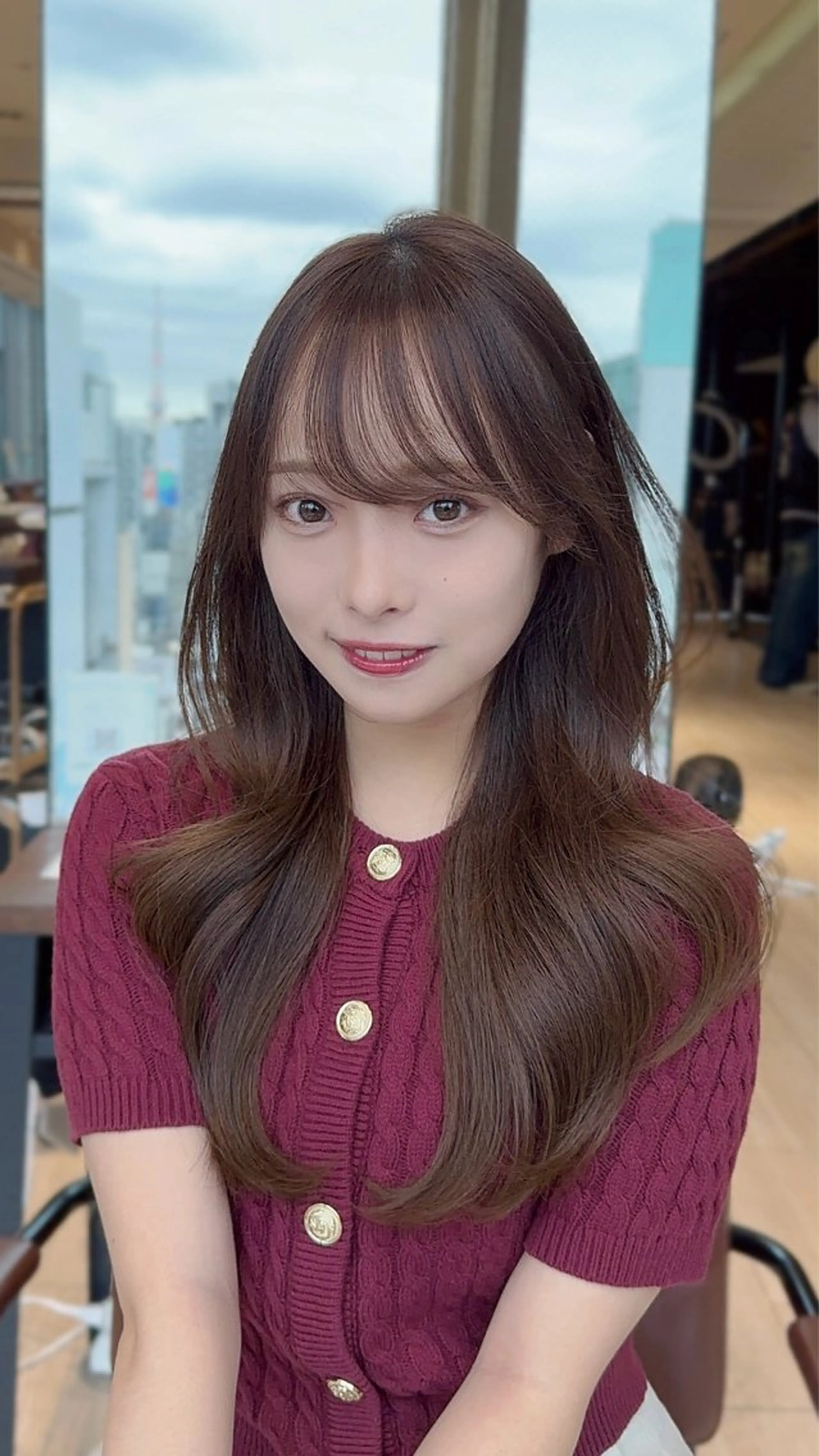 ミディアム カラー ヘアアレンジ カット ヘアカラー トリートメント 最小顔周り&レイヤー 特化/池袋/kokiのヘアスタイル