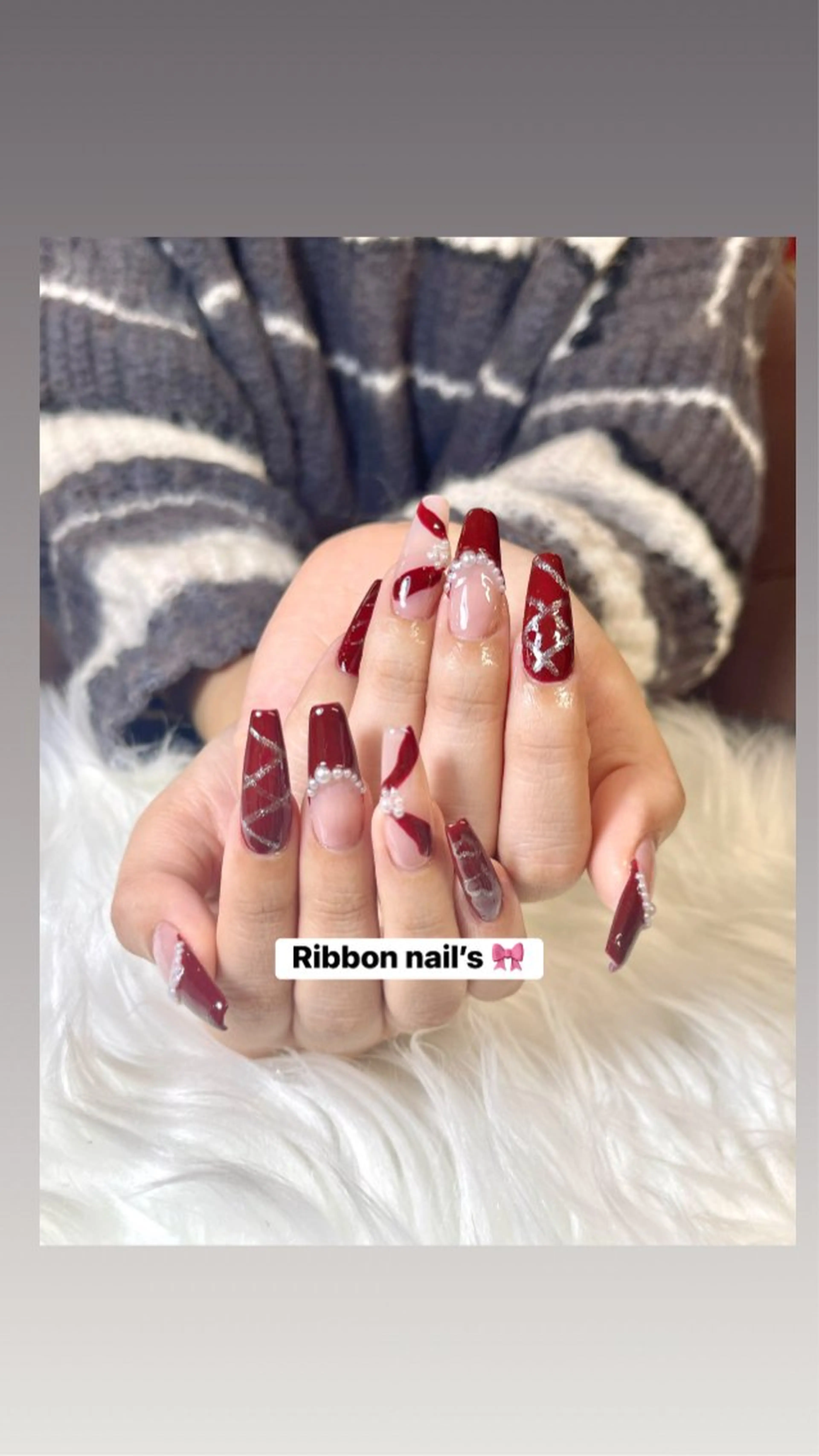 ネイル フレンチネイル ジェルネイル マグネットネイル 持ち込み ニュアンスネイル ハンドネイル Ribbonnail staffのネイルデザイン