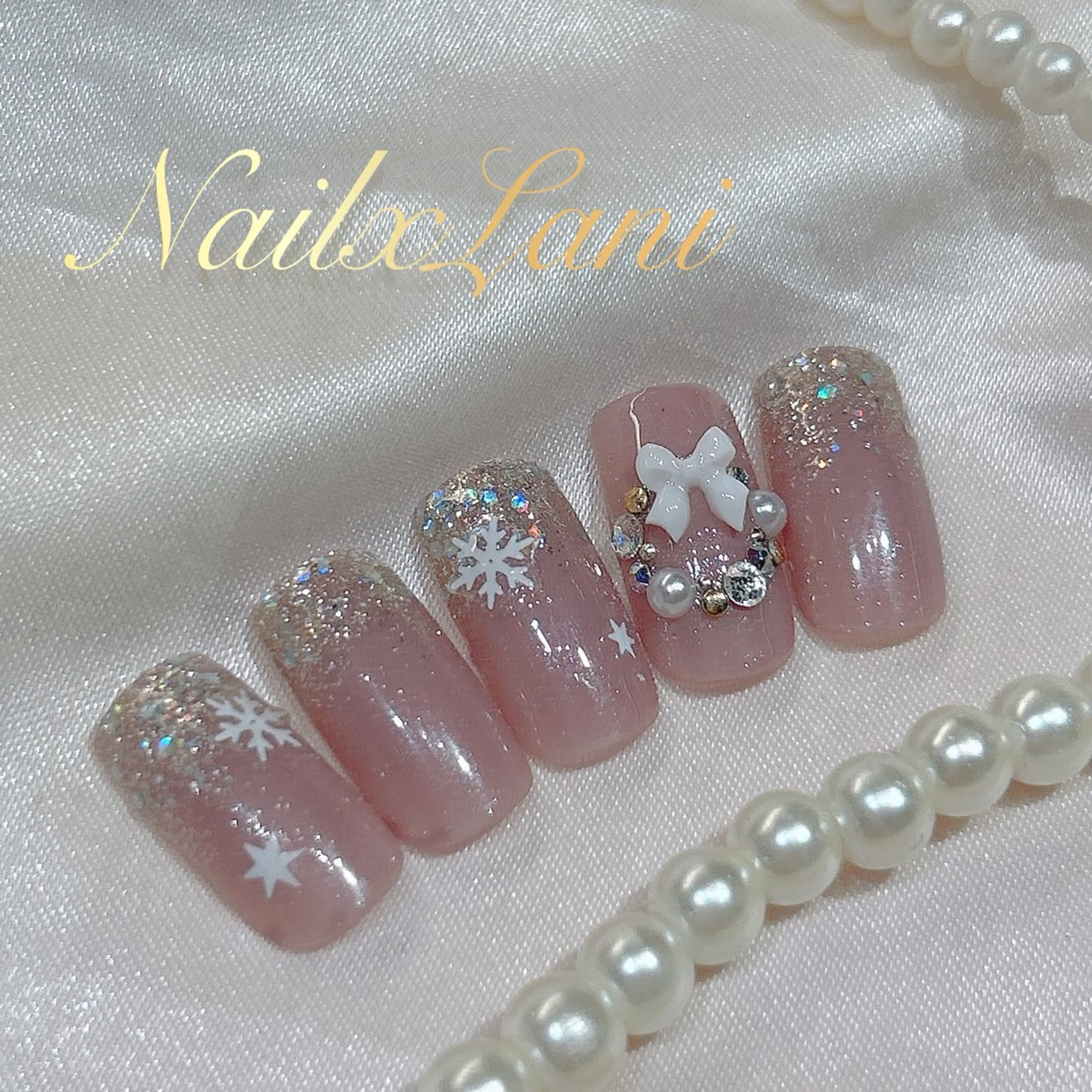 ネイル フットネイル ジェルネイル マグネットネイル パラジェル 冬ネイル Nail×Lani 深爪矯正対応◎のネイルデザイン