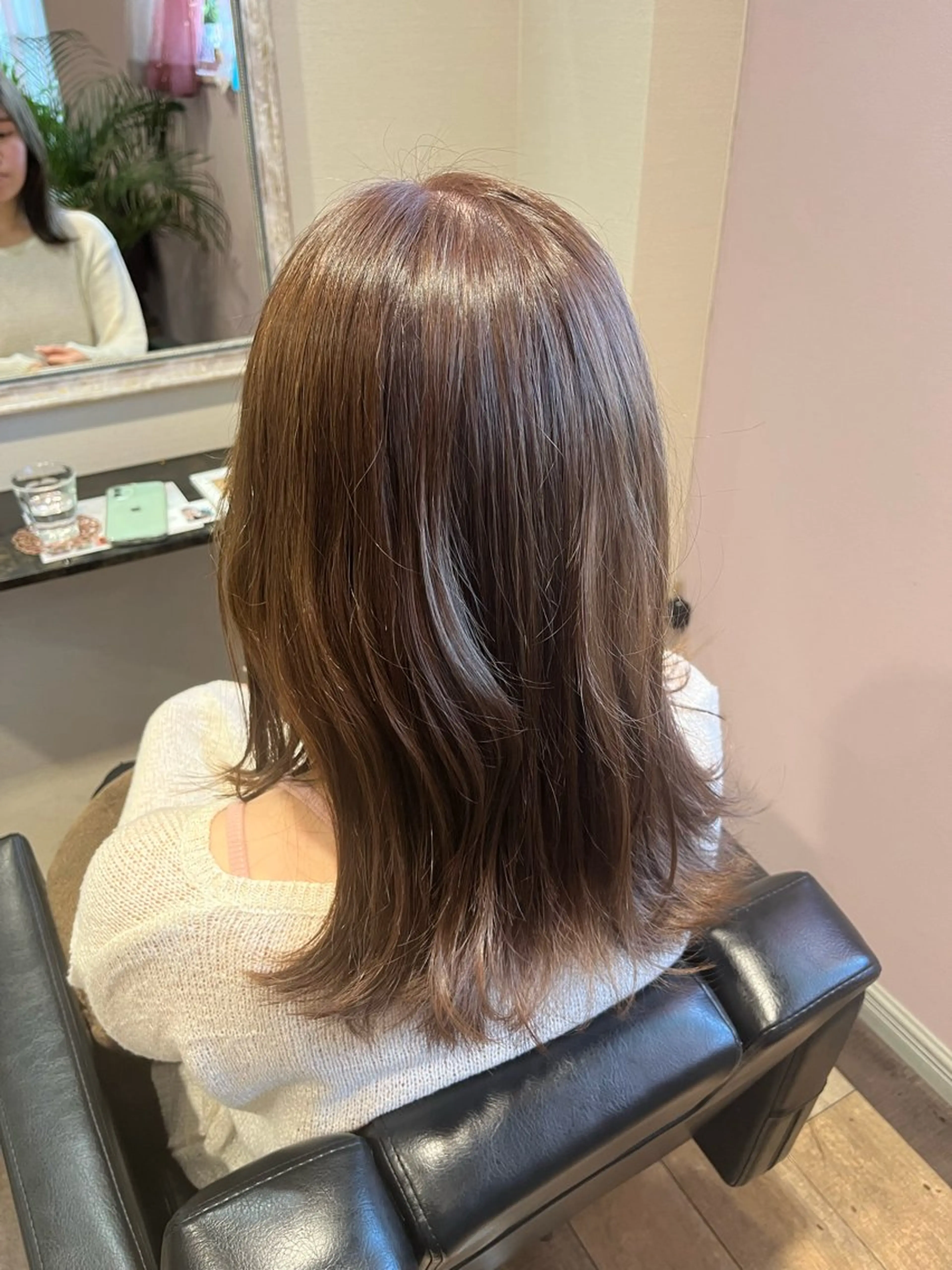 セミロング カラー 透明感カラー 顔まわり/オフィス カラー/青栁優🔆のヘアスタイル