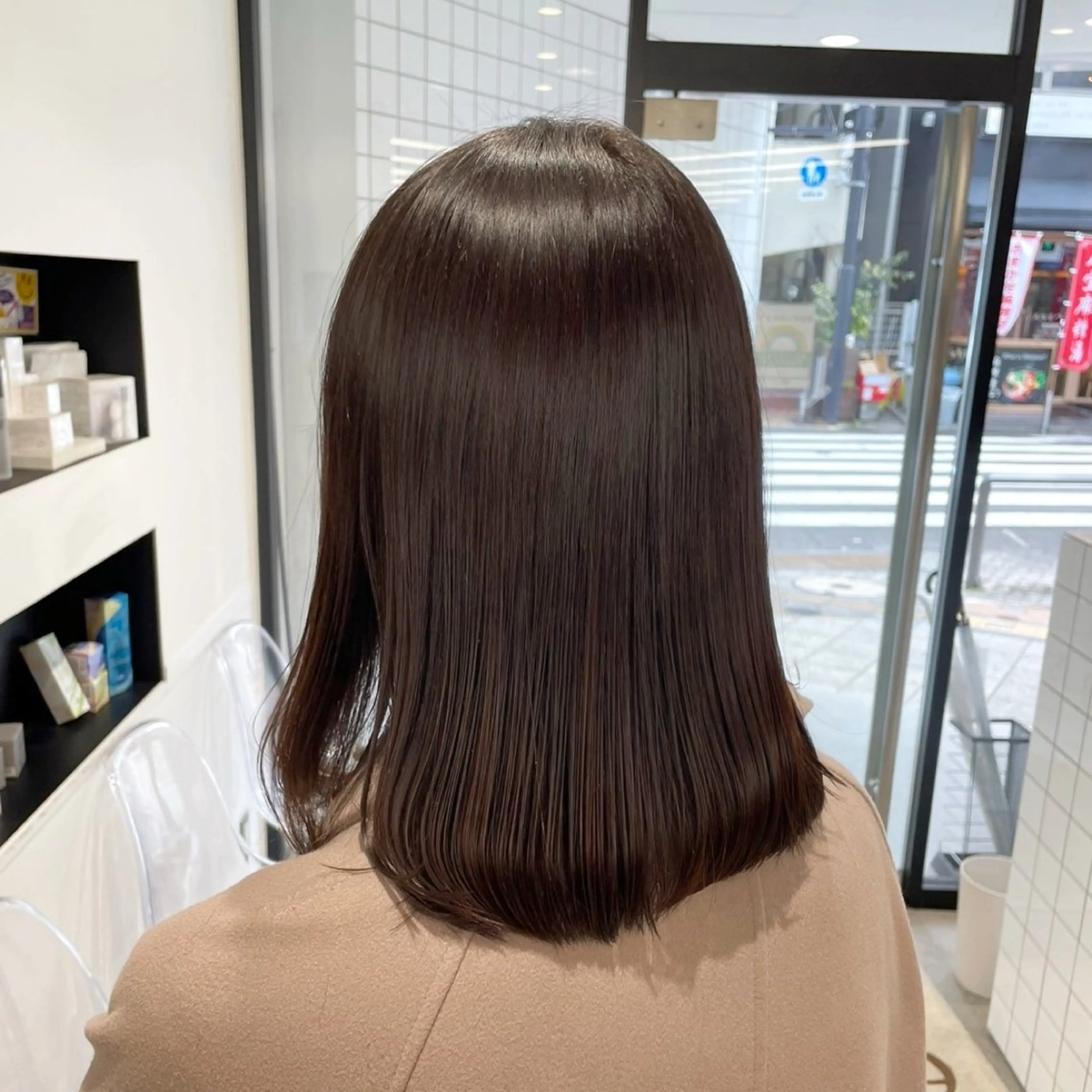 セミロング カラー パーマ ヘアアレンジ メンズ 髪質改善 トリートメント 酸性ストレート ストレートパーマ mona/ ストレートスタイル✨のヘアスタイル