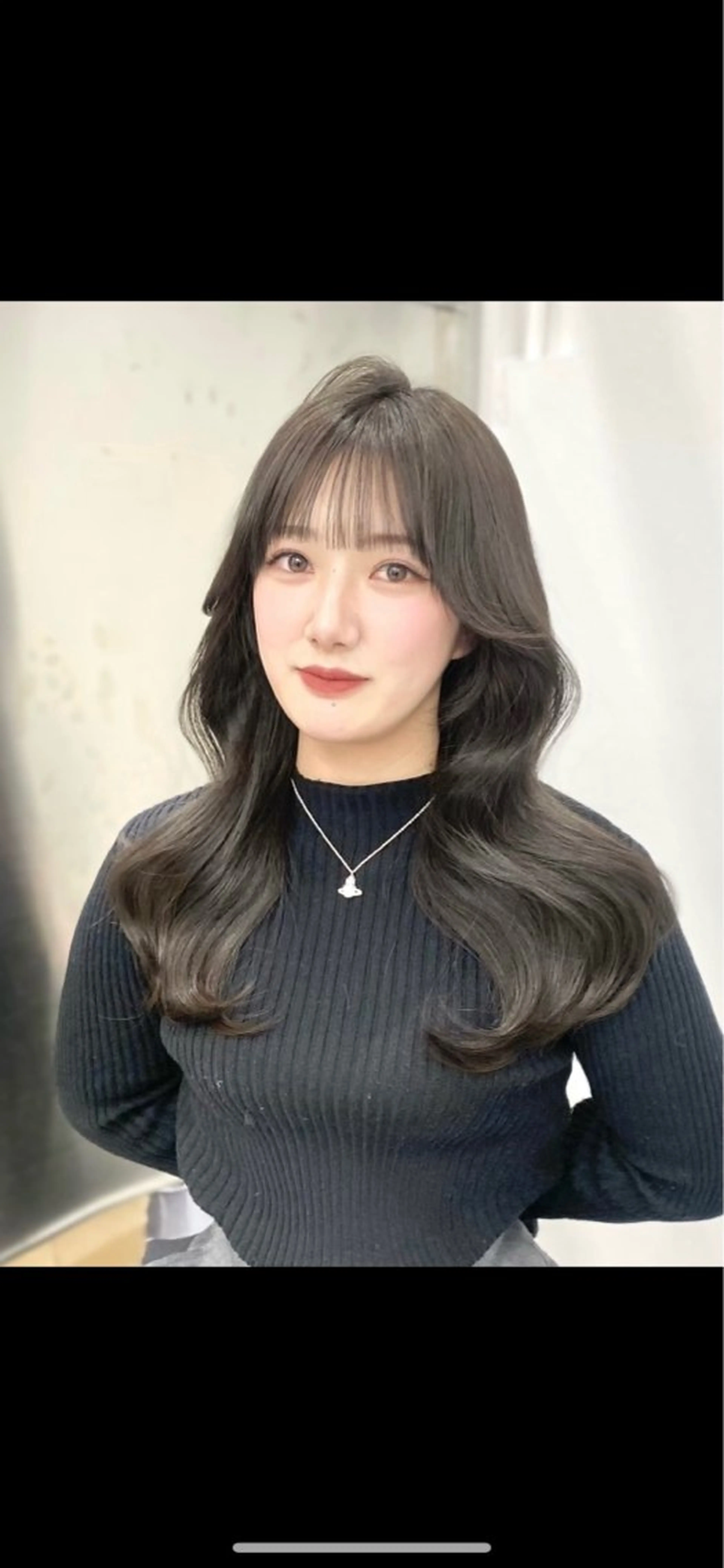 セミロング カラー グレージュ くびれヘア 韓国風ヘア レイヤーカット 京都レイヤーカット うえひのヘアスタイル