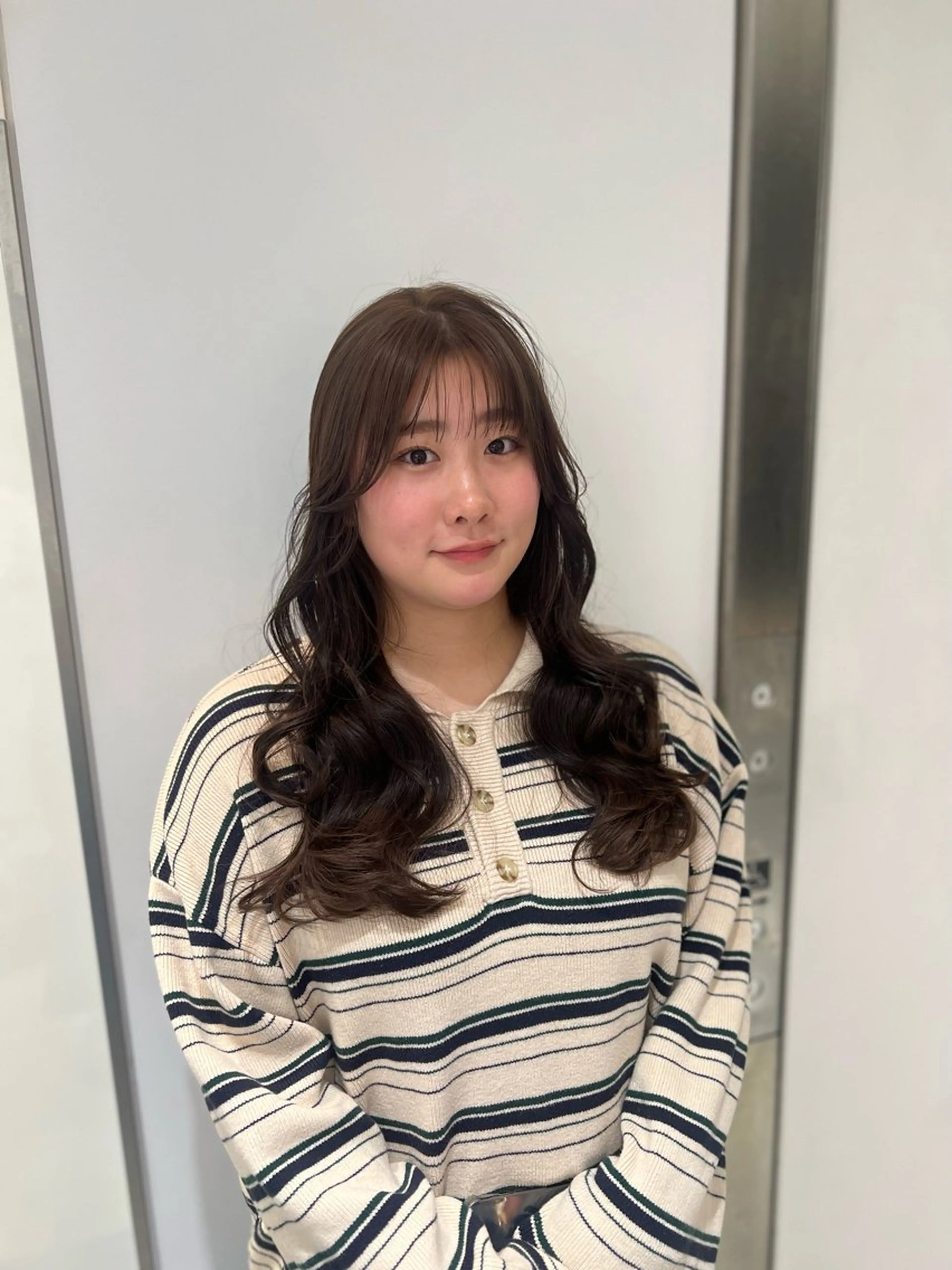 ロング カラー パーマ パーマ 顔周り/透明感 🤍銀座RINOSEのヘアスタイル