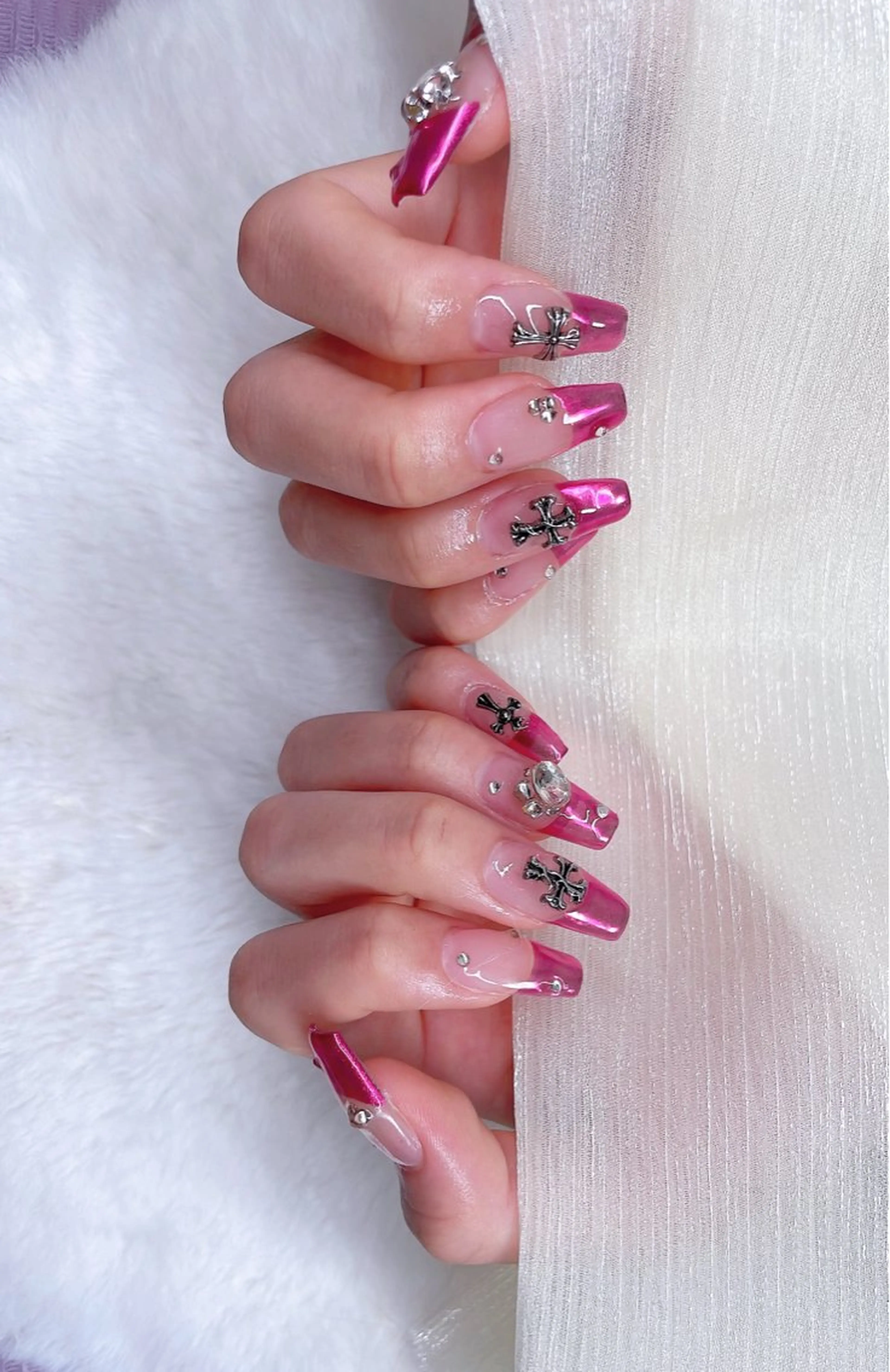 ネイル アニマル柄 チークネイル 成人式 フラッシュネイル フットネイル ハンドネイル 長さだし/持込/ ins風ネイル/Umのネイルデザイン