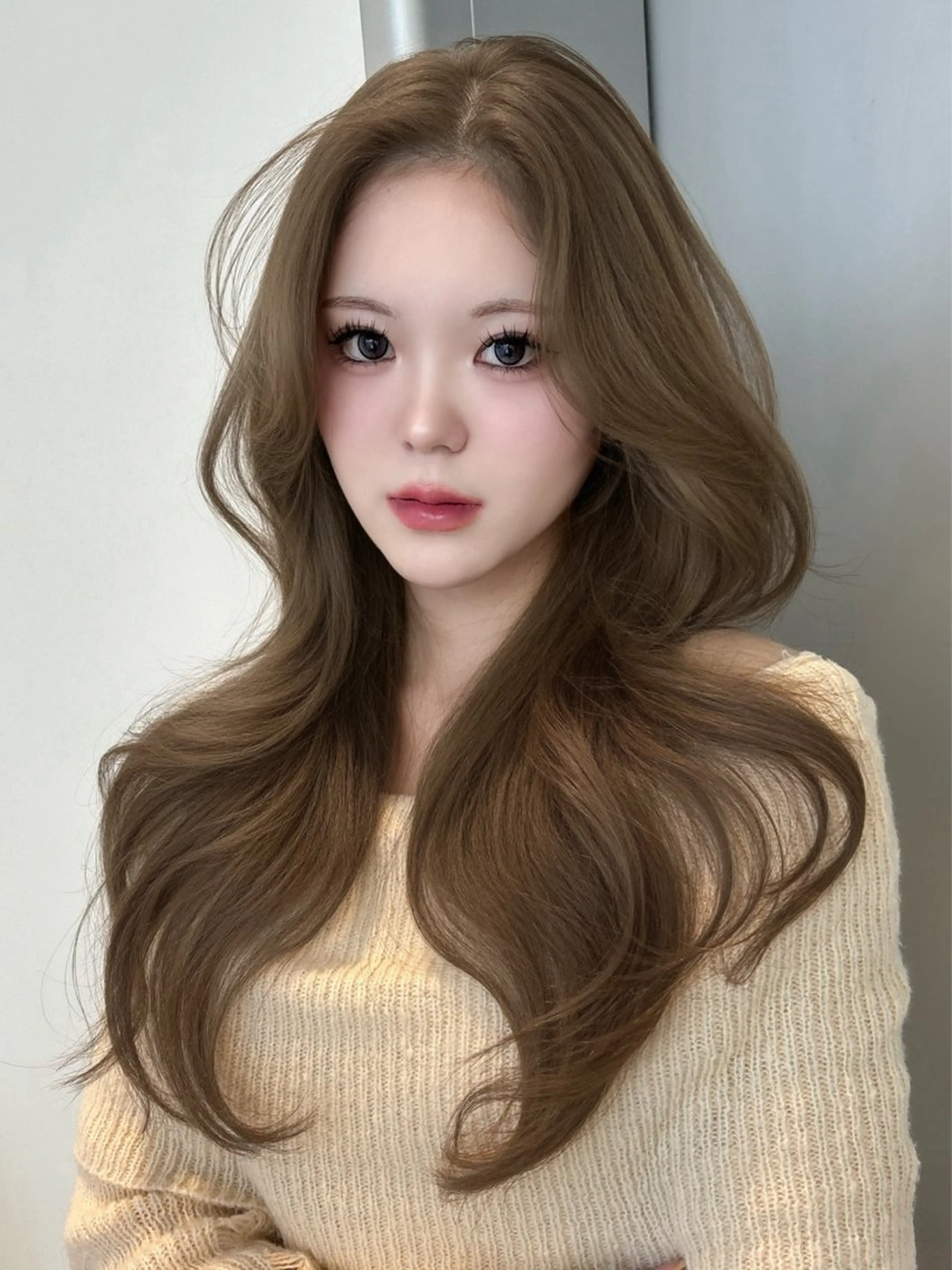 ロング カラー ベージュカラー ヘーゼル カット ヘアカラー SALOWIN銀座一丁目所属・透明感カラー/レイヤ ーカット🤍miyuのヘアスタイル