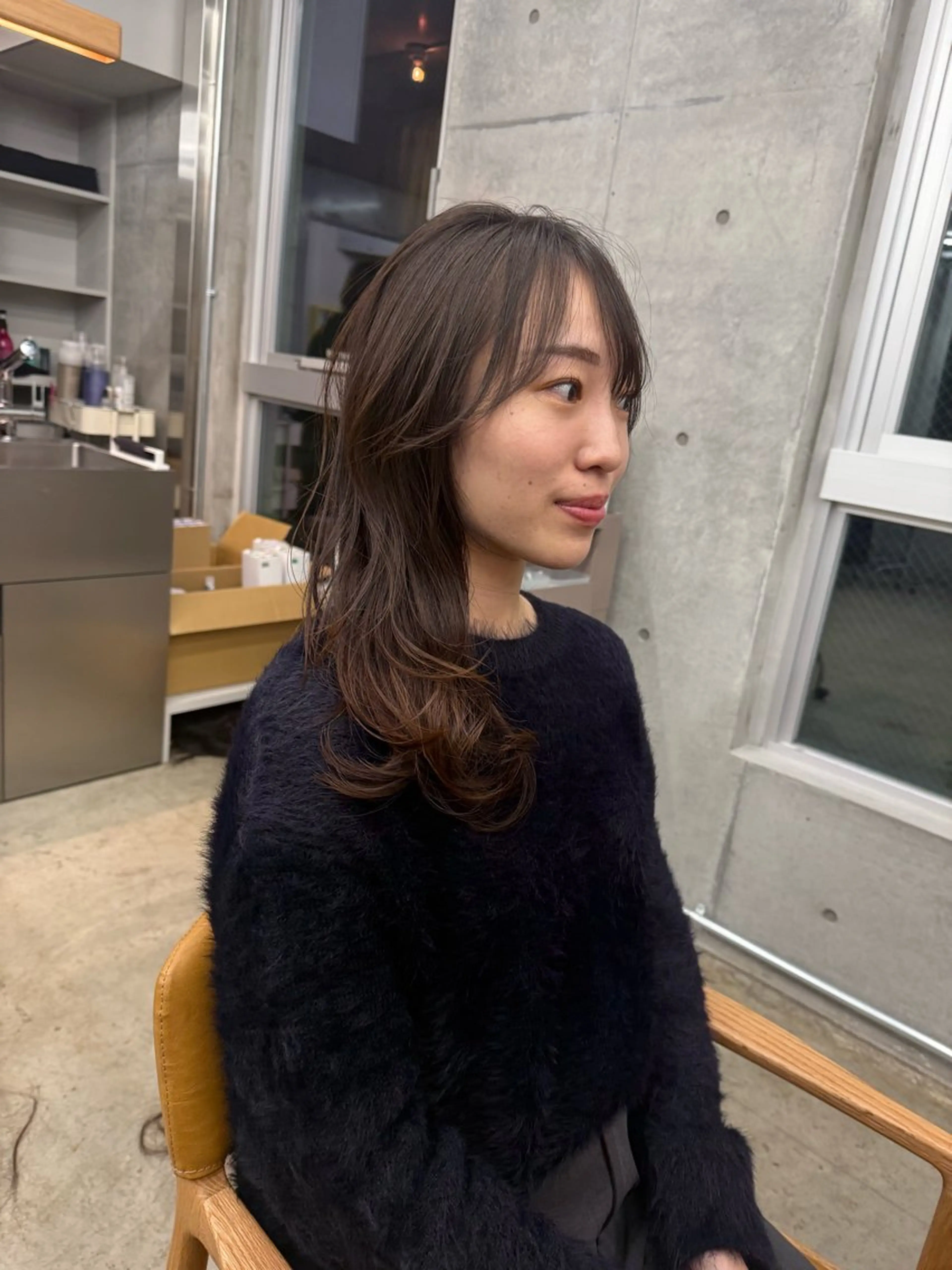 ロング ロングレイヤー アッシュ 顔周りカット 韓国風ヘア レイヤーカット カット ヘアカラー トリートメント 誰よりも丁寧なカット 🍀小林輝のヘアスタイル