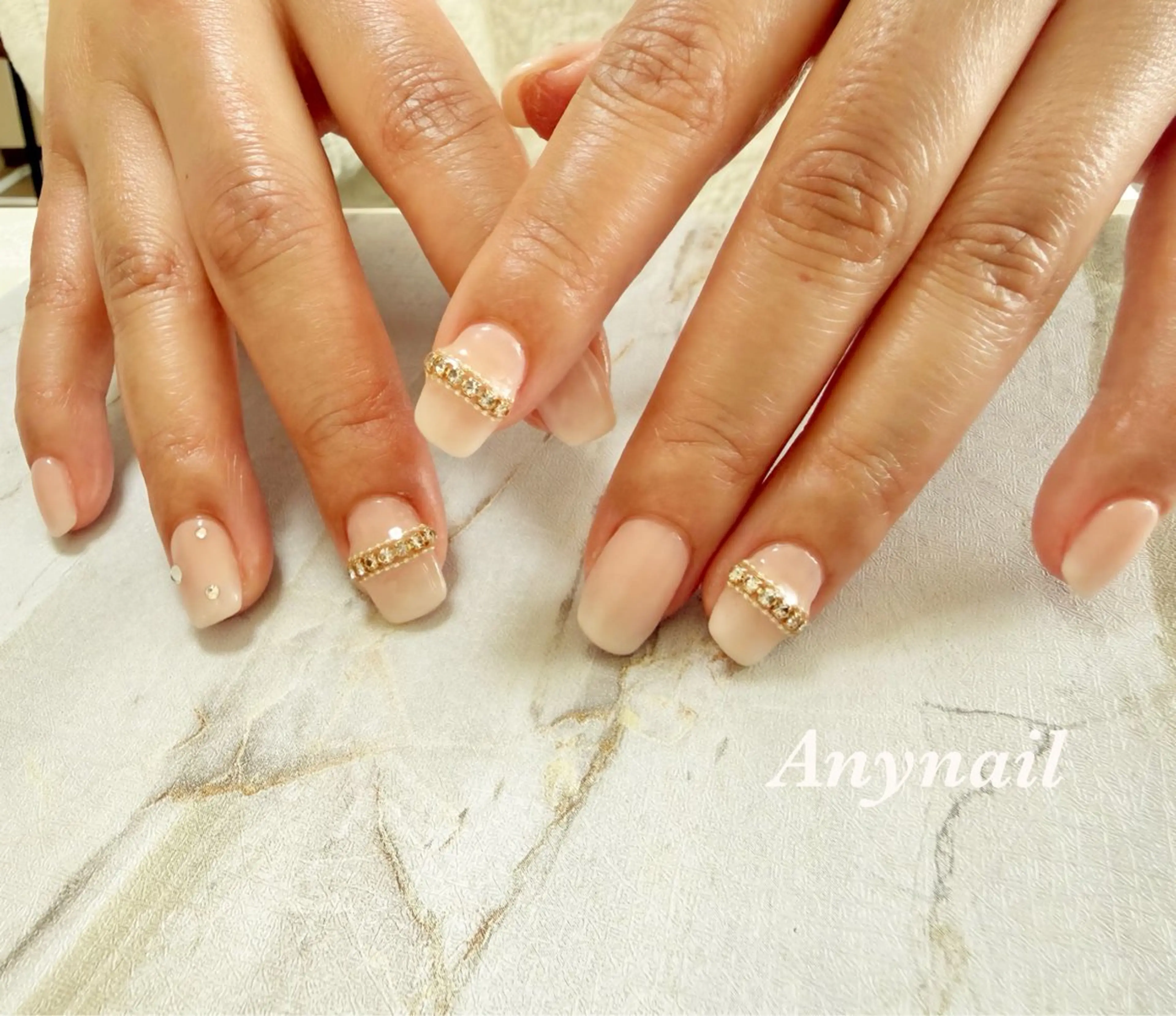 ネイル ブルー オフィスネイル 春ネイル 岩澤 恵子のネイルデザイン