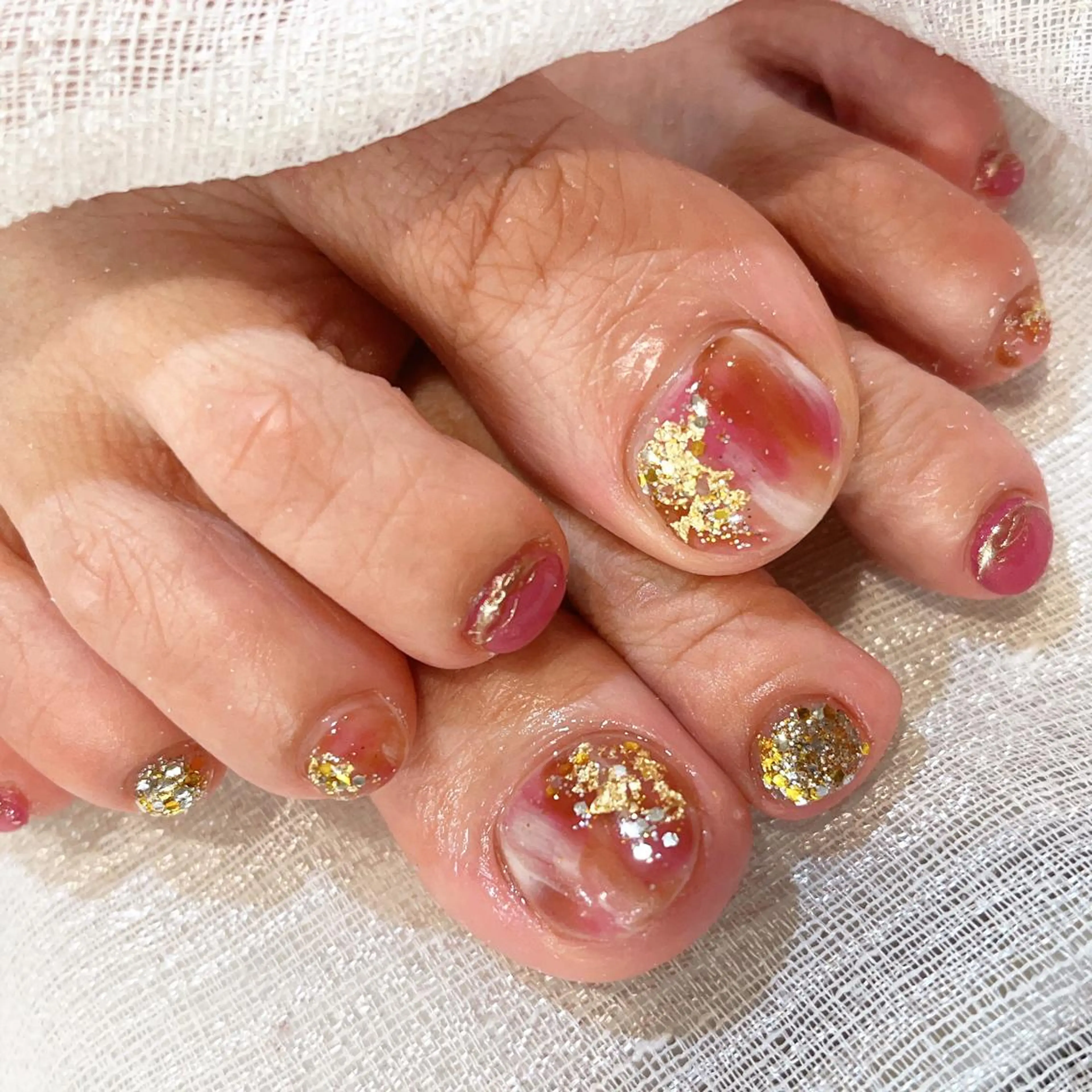 ネイル フットネイル キラキラネイル ♡Nailist yui♡のネイルデザイン