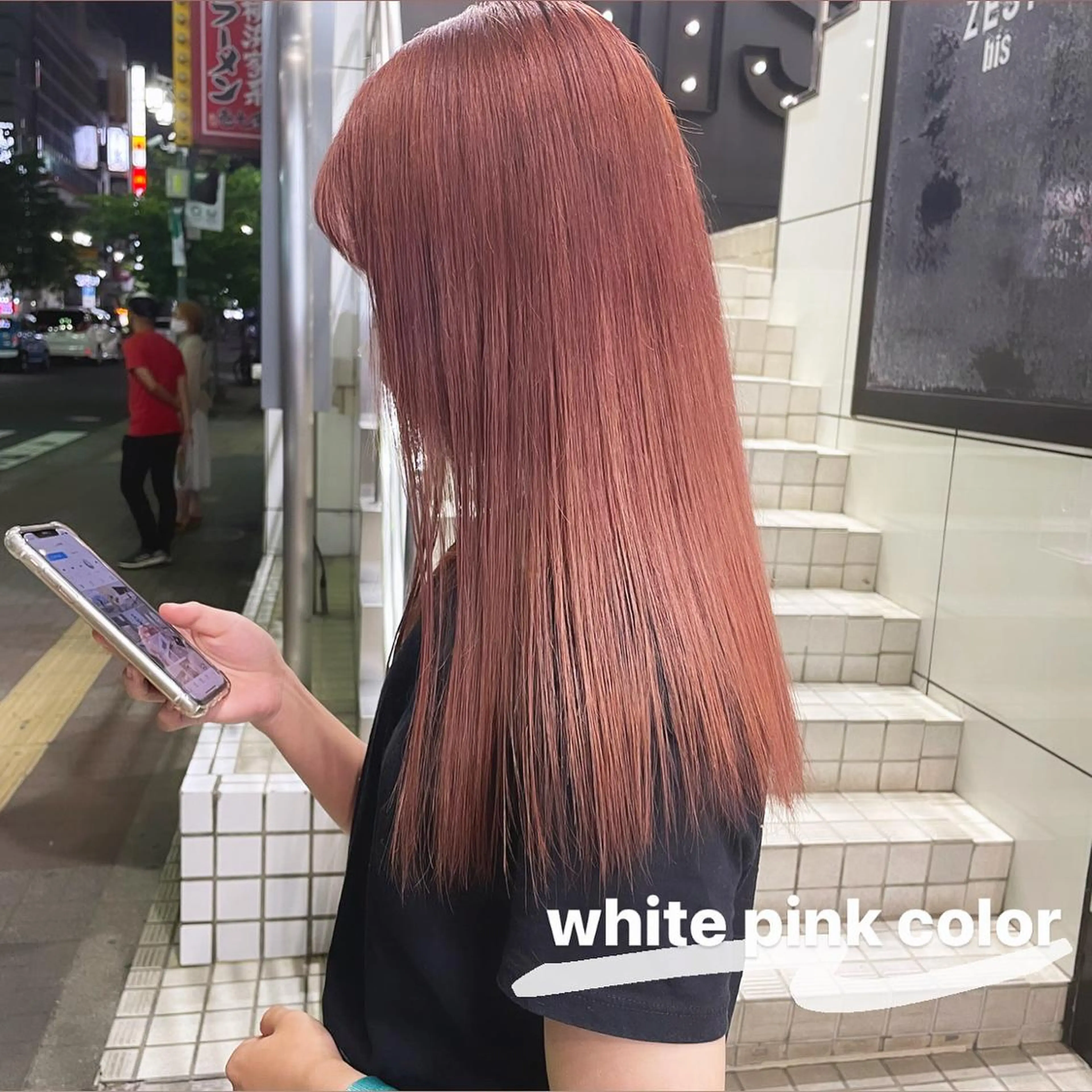 セミロング カラー ブリーチ ケアブリーチ ピンクカラー ヘアカラー トリートメント 韓国ヘア🦋 MIYUのヘアスタイル