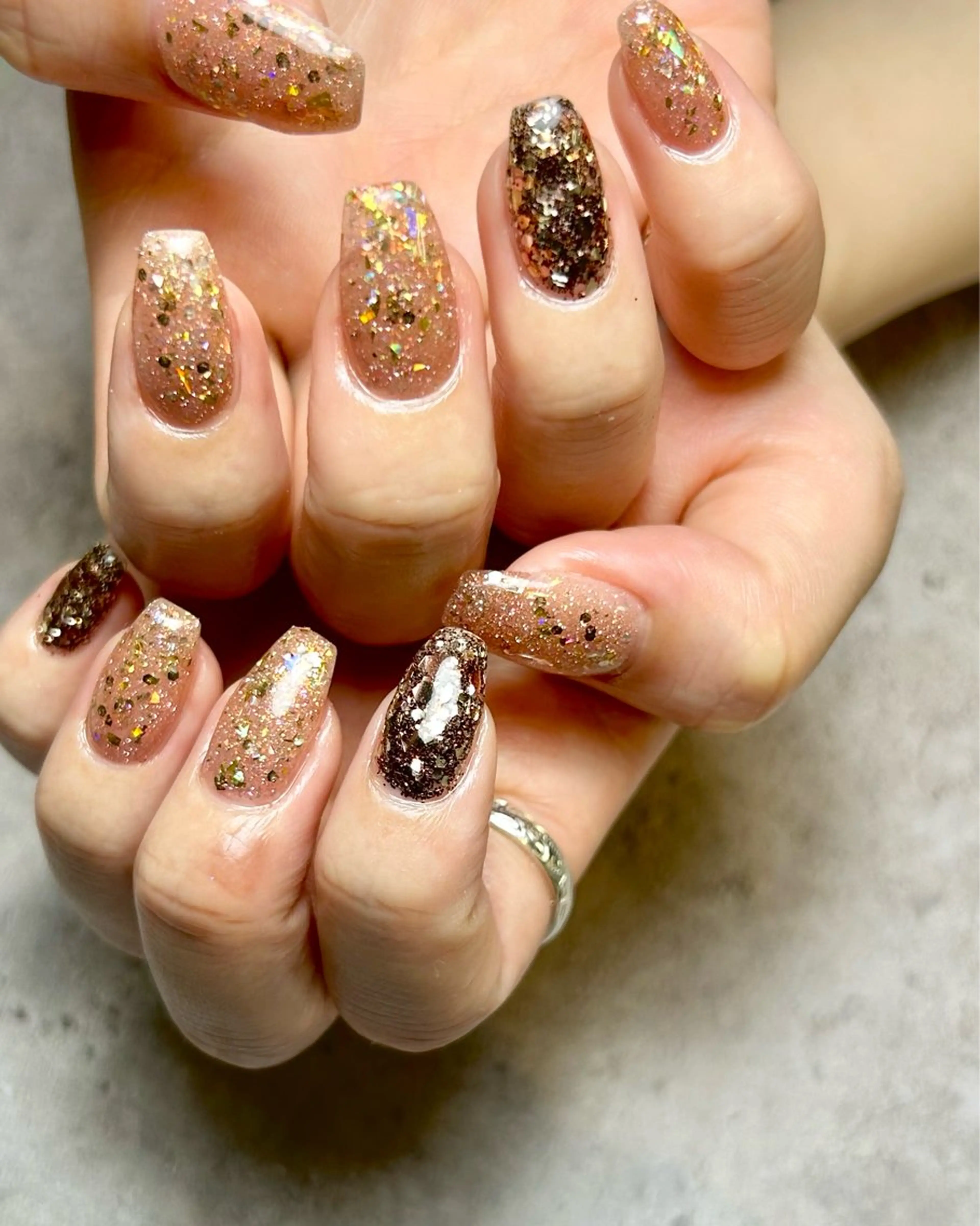 ネイル ラメ(グリッター) ハンドネイル Reflection marikoのネイルデザイン