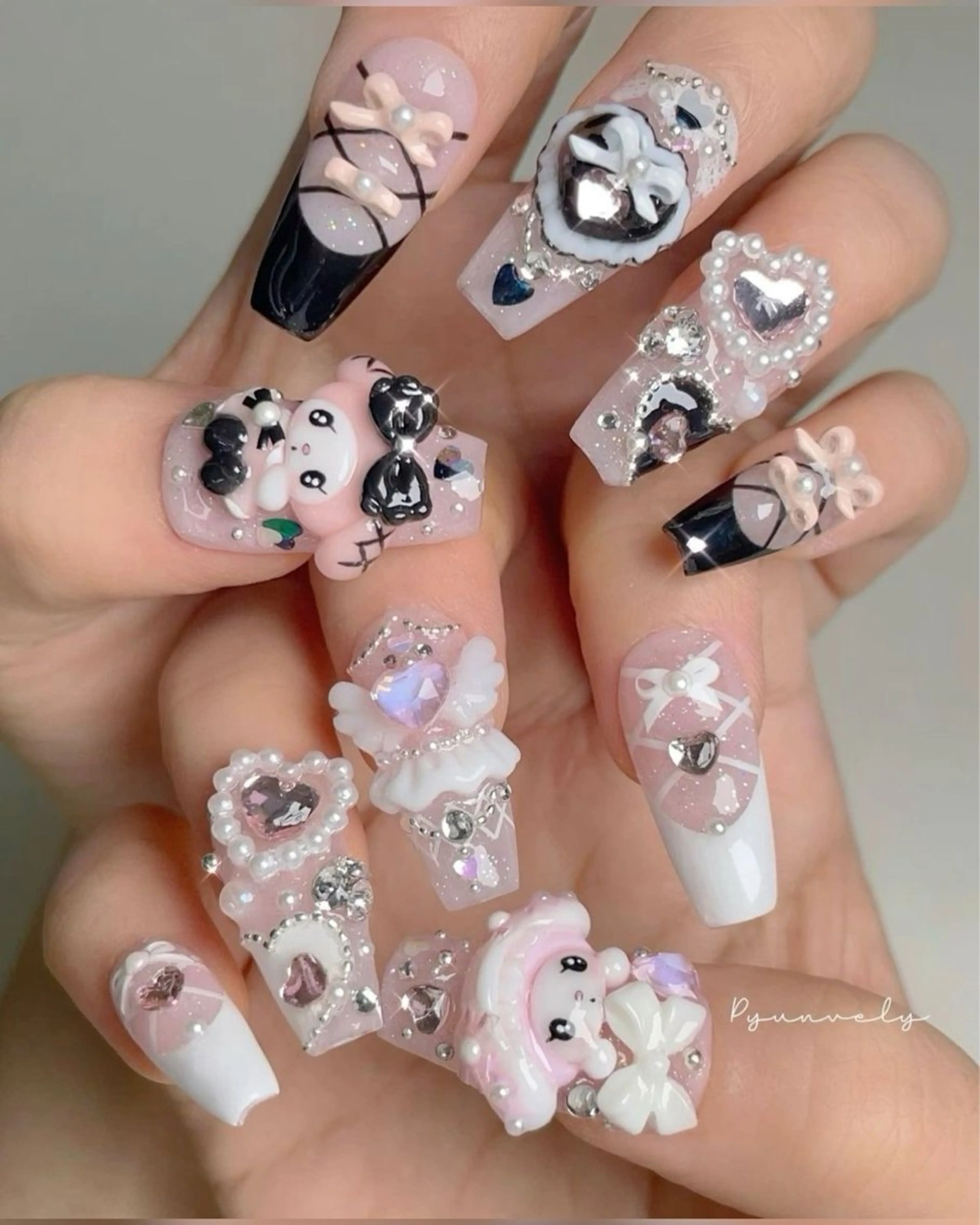 ネイル 長さ出し ハロウィン マグネットネイル ミラーネイル ネイルチップ Lee Nails チップ長さだし専門店のネイルデザイン