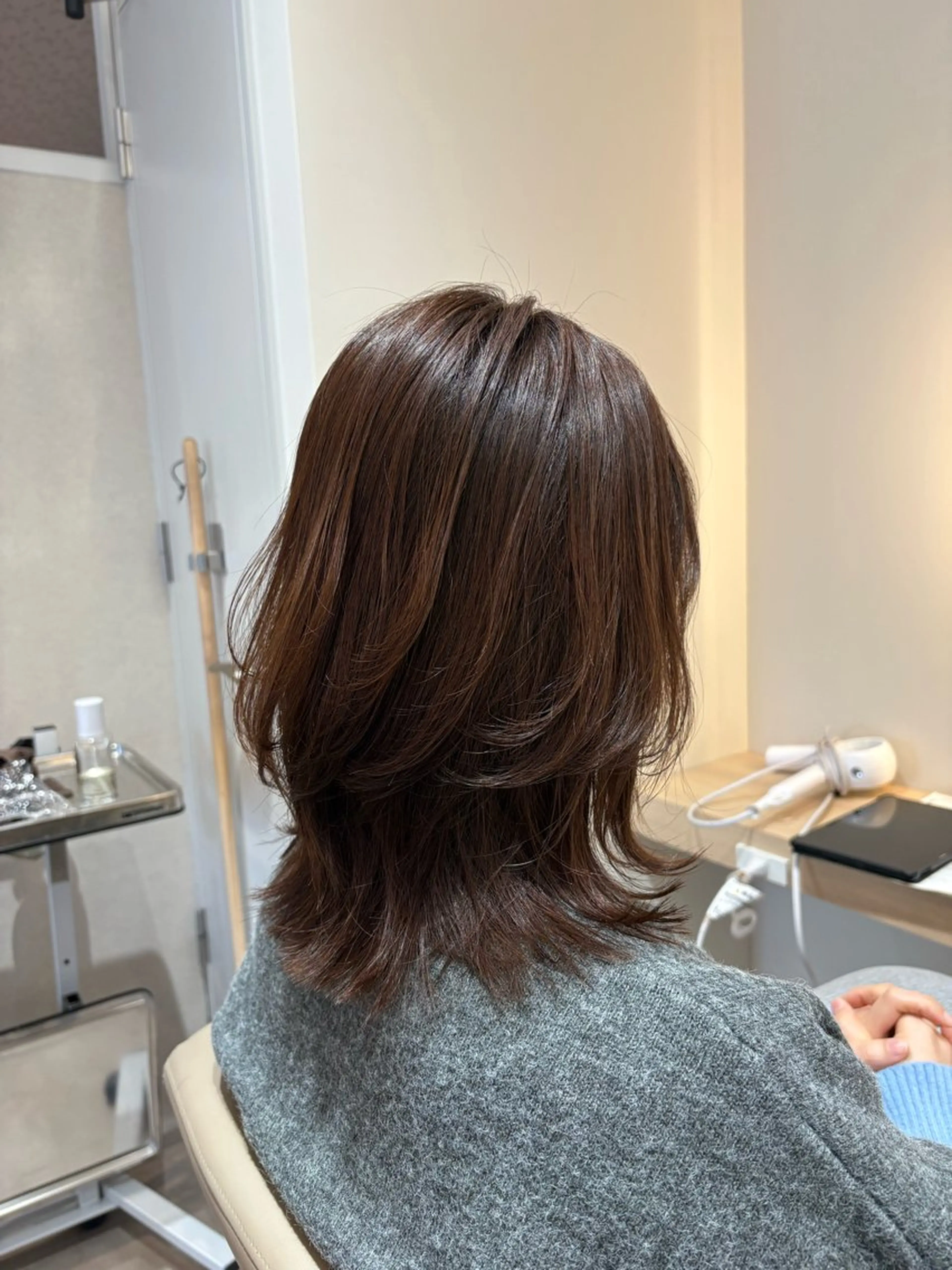 ミディアム カラー ミディアムレイヤー レイヤーカット 小顔カット カット ヘアカラー レイヤー/透明感/髪 質改善/メンズ/佐藤のヘアスタイル