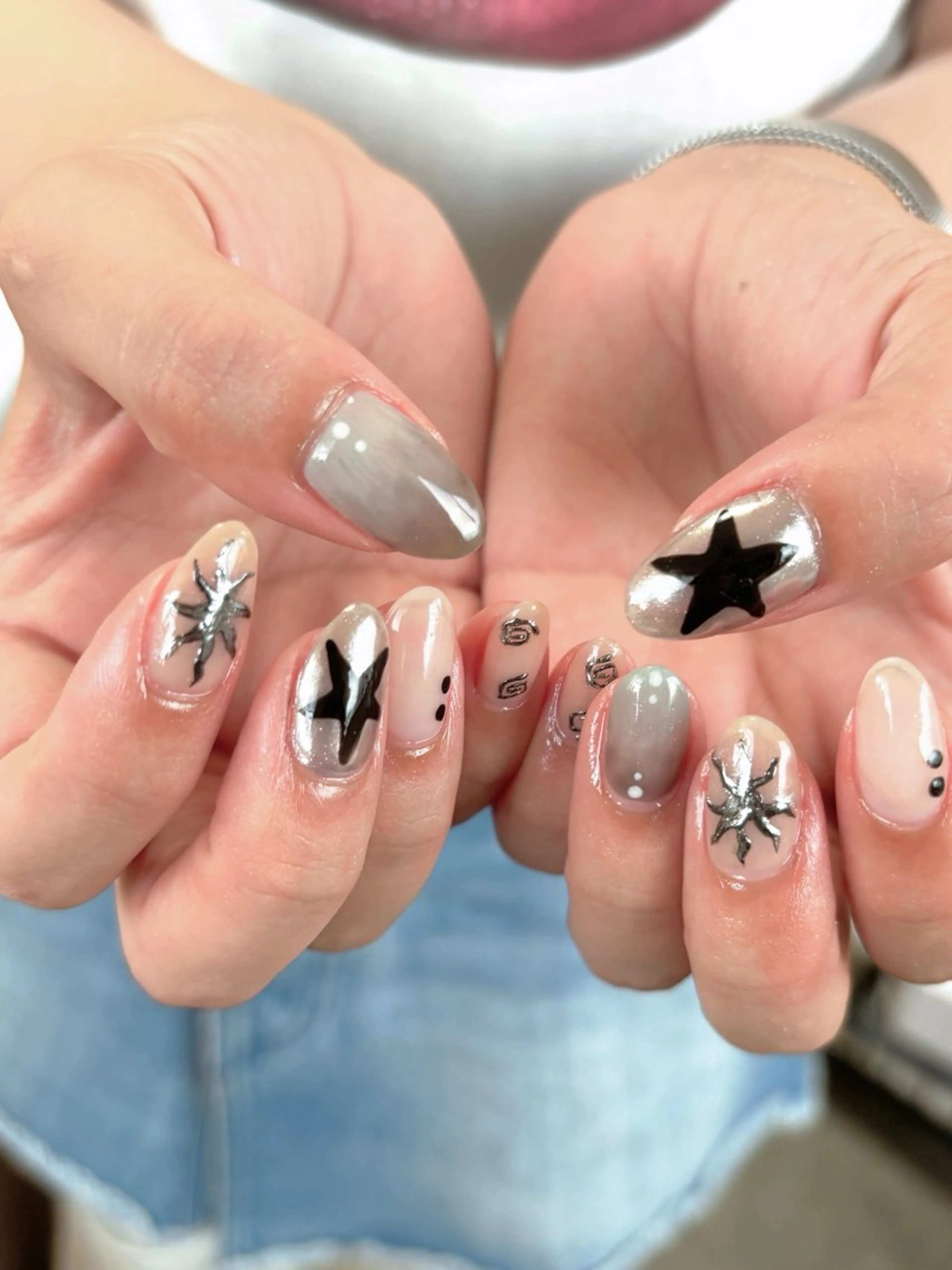 ネイル キラキラネイル ミラーネイル ニュアンスネイル オフィスネイル ワンカラーネイル ハンドネイル tamu nail 　金町のネイルデザイン