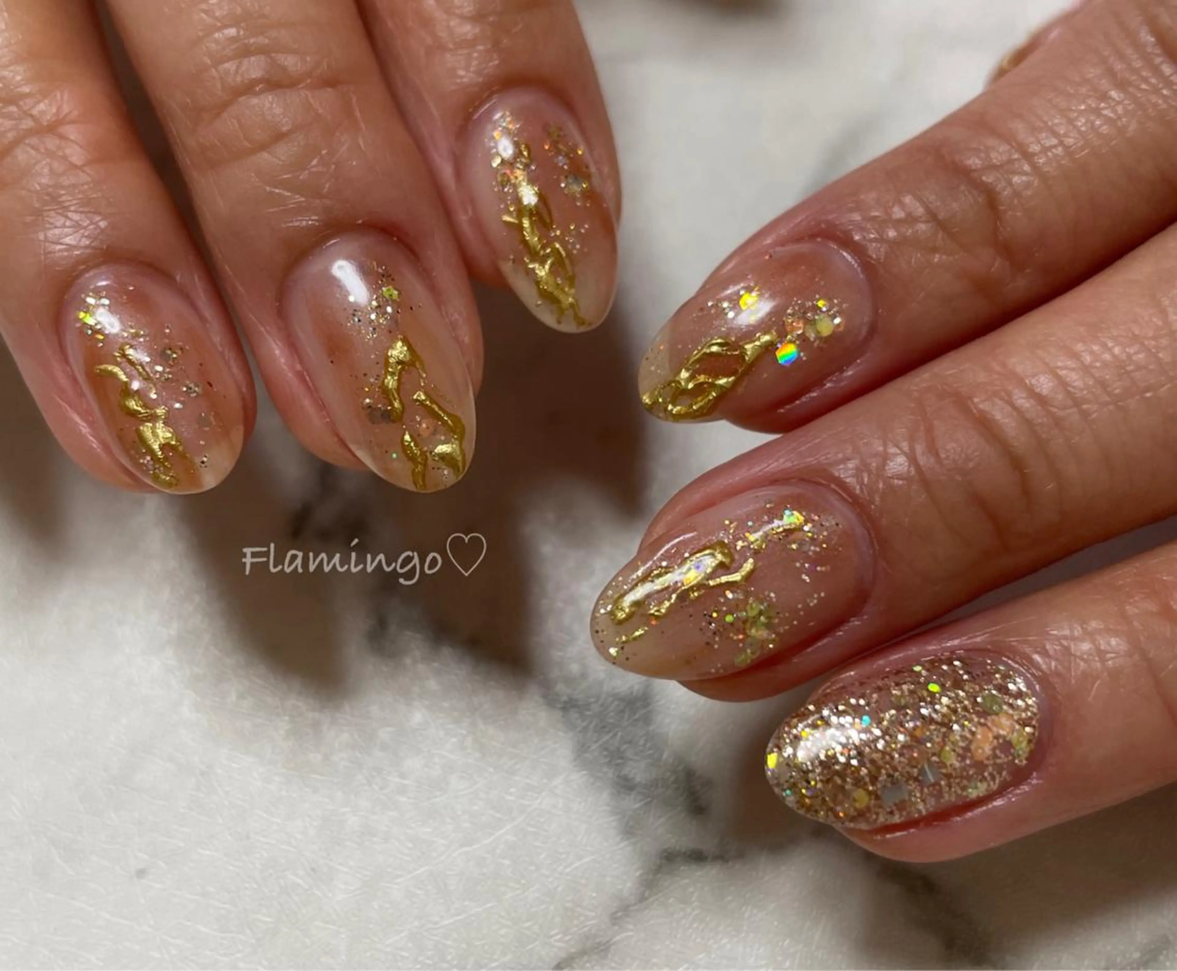 ネイル アートネイル ミラーネイル ニュアンスネイル 40代からの爪肌を 労る♡きちんとネイルのネイルデザイン