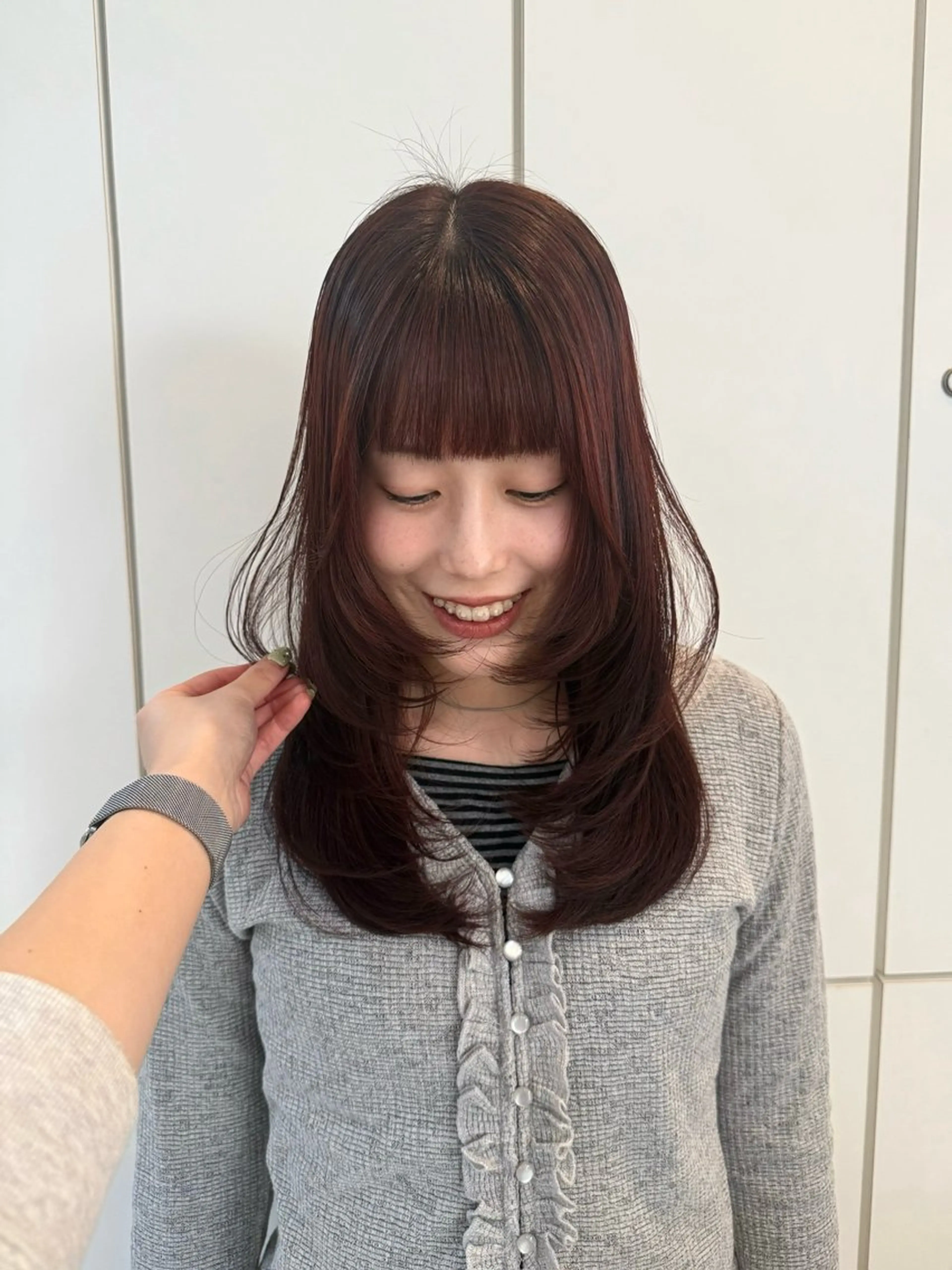 ミディアム カラー カット ヘアカラー neneka レイヤーカット🍀のヘアスタイル