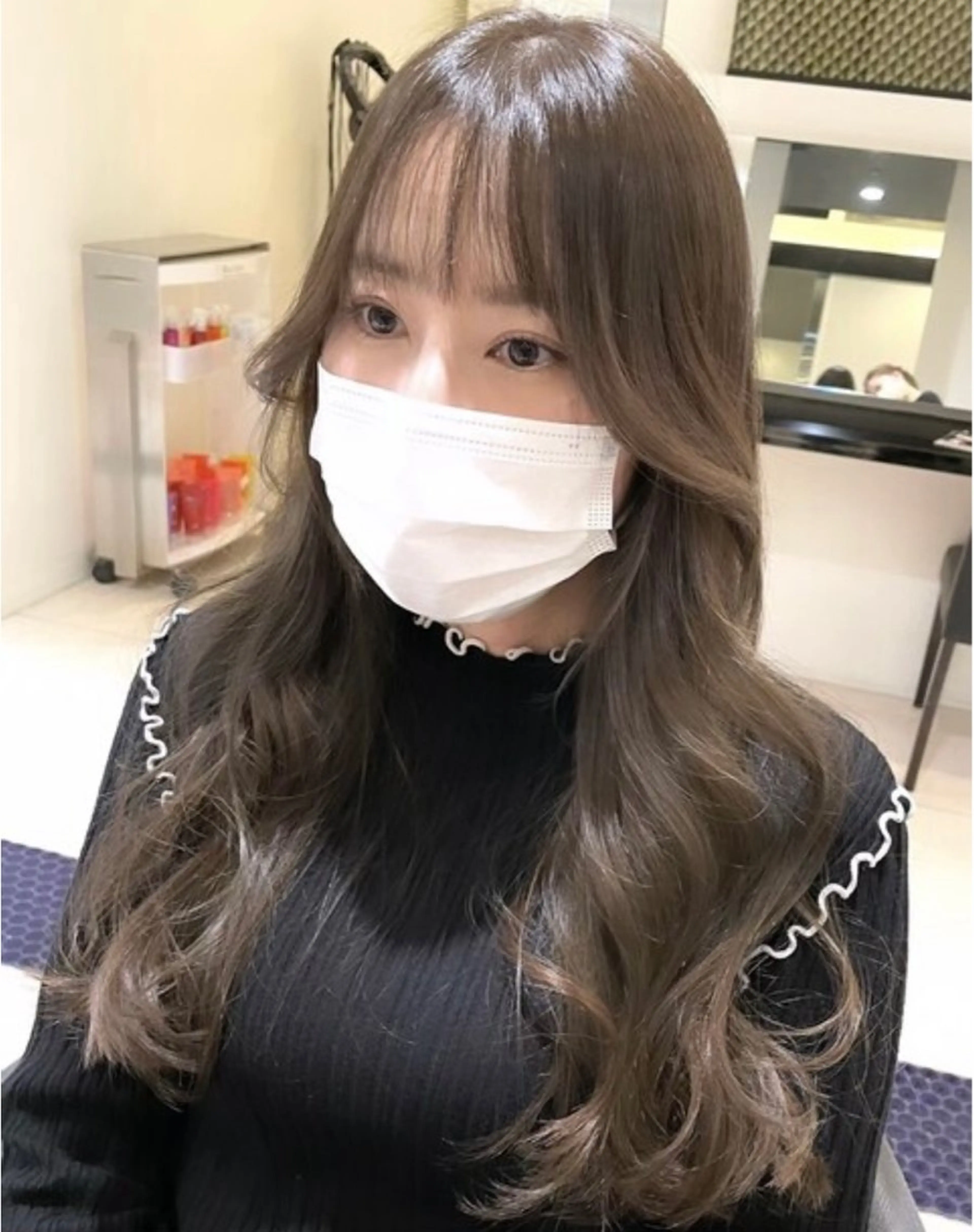 ロング 韓国風ヘア カット 仲西 愛鈴のヘアスタイル
