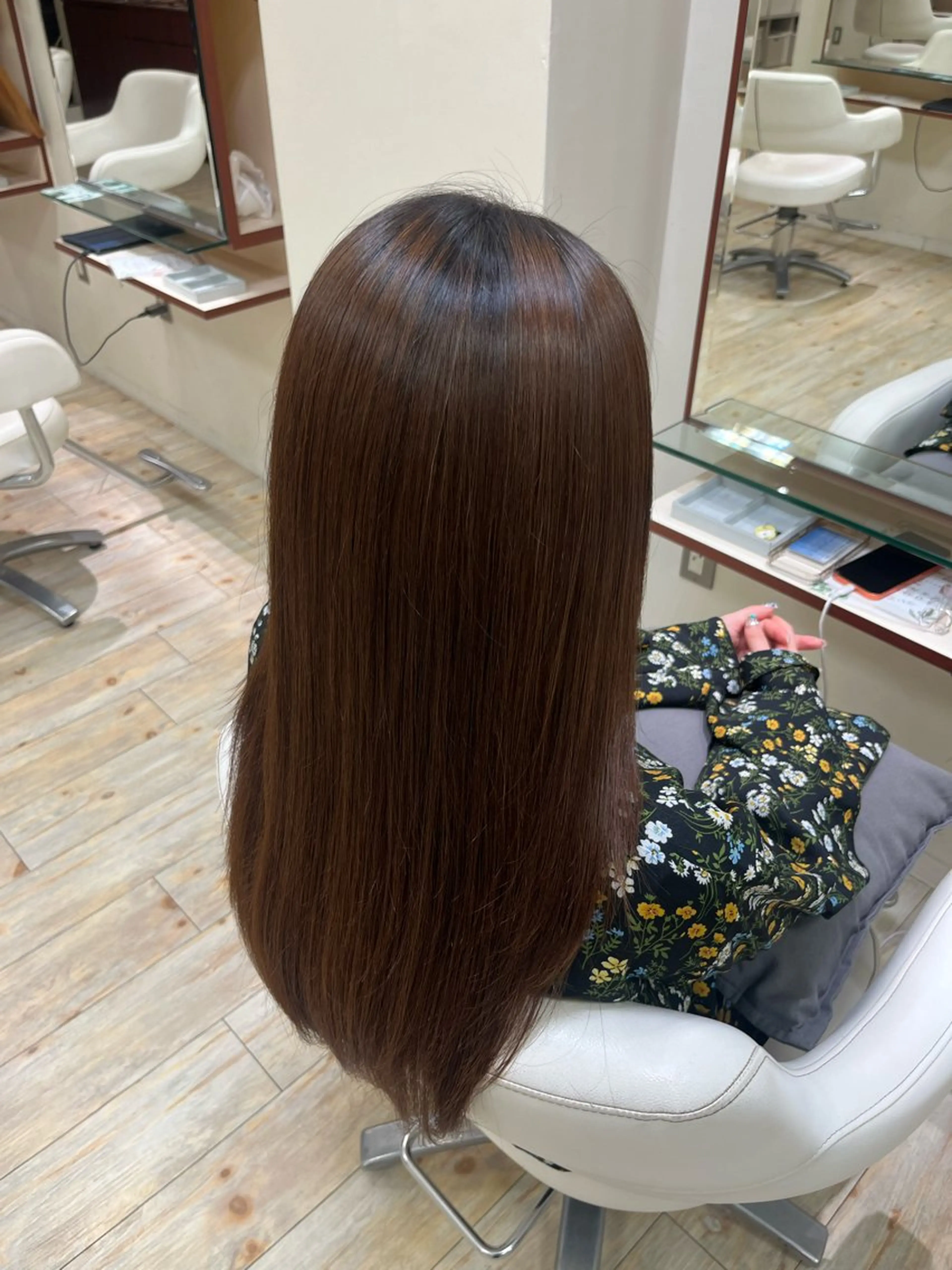 ロング 酸性ストレート カット 縮毛矯正 insence二子玉川所属・モデル様募集中🤍 rukaのヘアスタイル