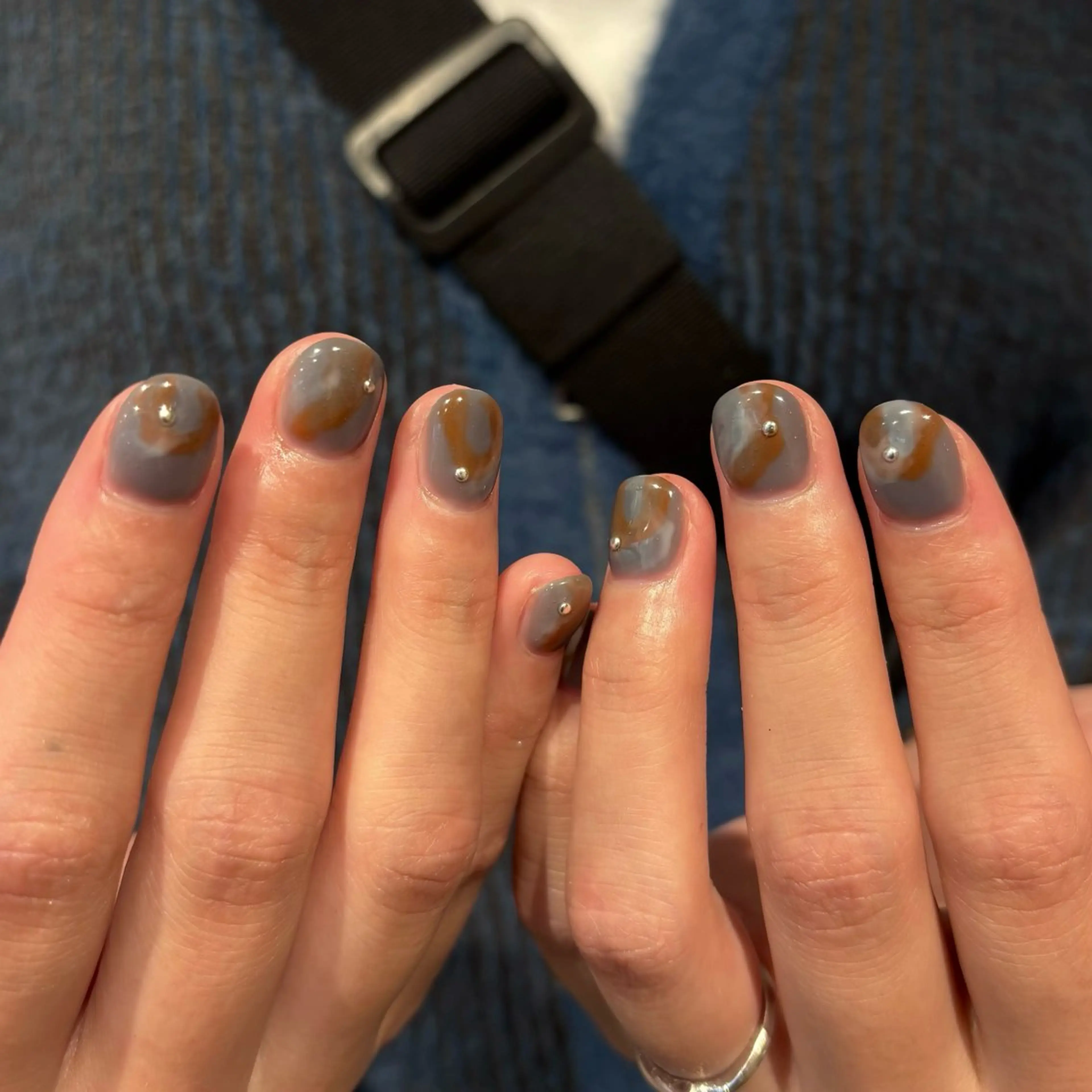 ネイル ブルー ニュアンスネイル シンプルネイル Bianca名駅店 安田のネイルデザイン