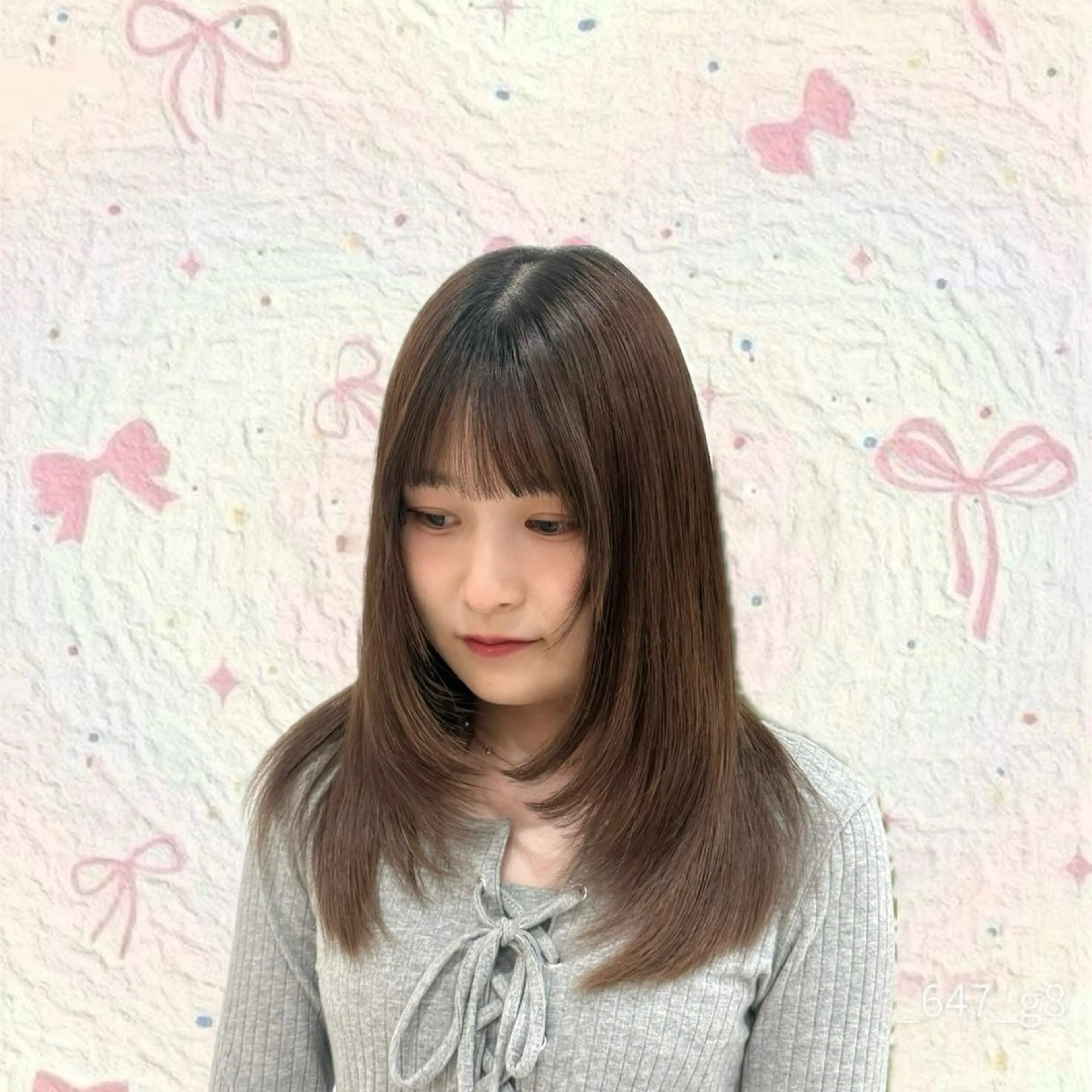 セミロング 顔周りカット レイヤーカット flex Turban zakoji所属・ｻｲｷ ﾏﾘﾝのヘアスタイル