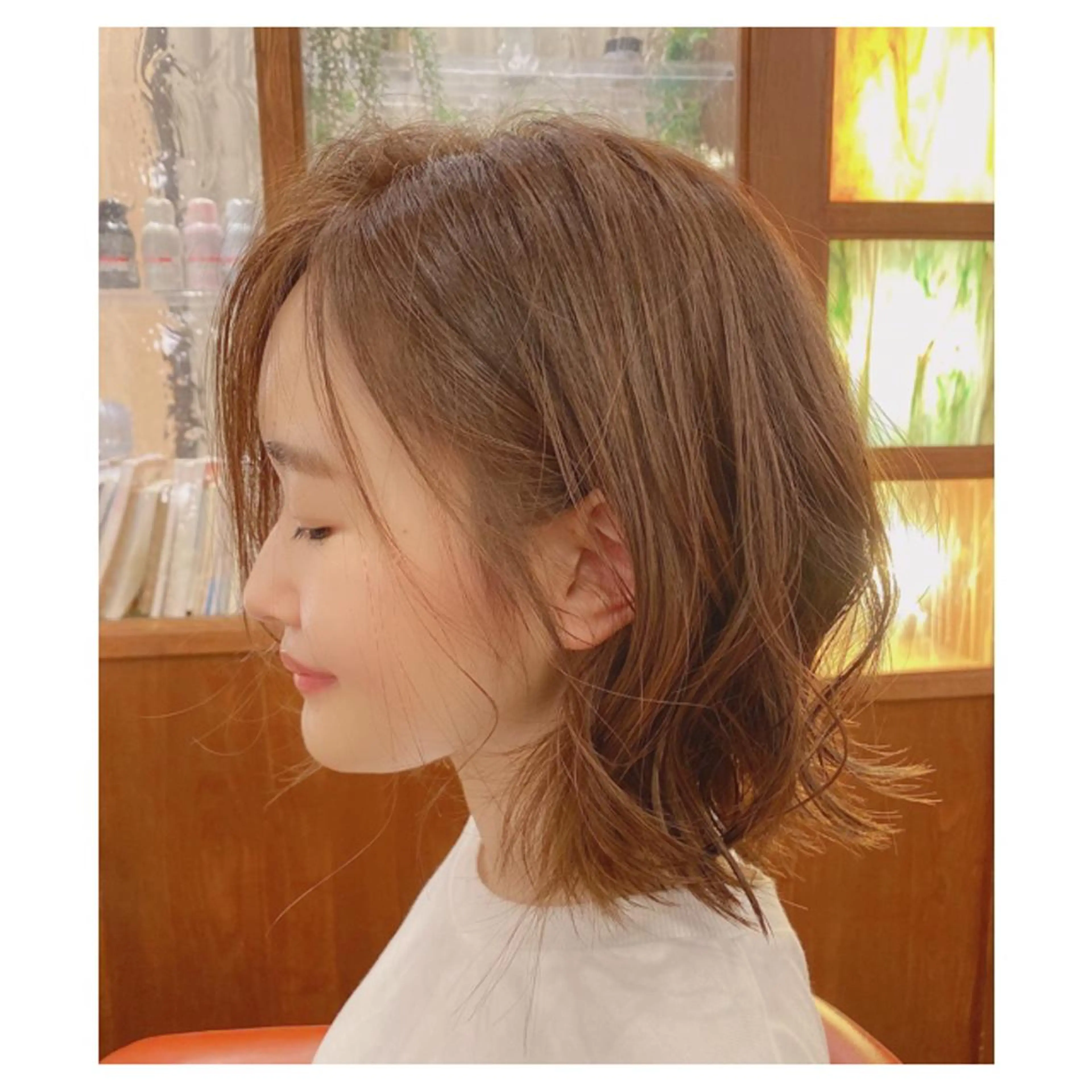 ミディアム カラー ヘアアレンジ アッシュ ラベンダーカラー ラベンダーアッシュ ボブ milieu所属・香取 里実のヘアスタイル