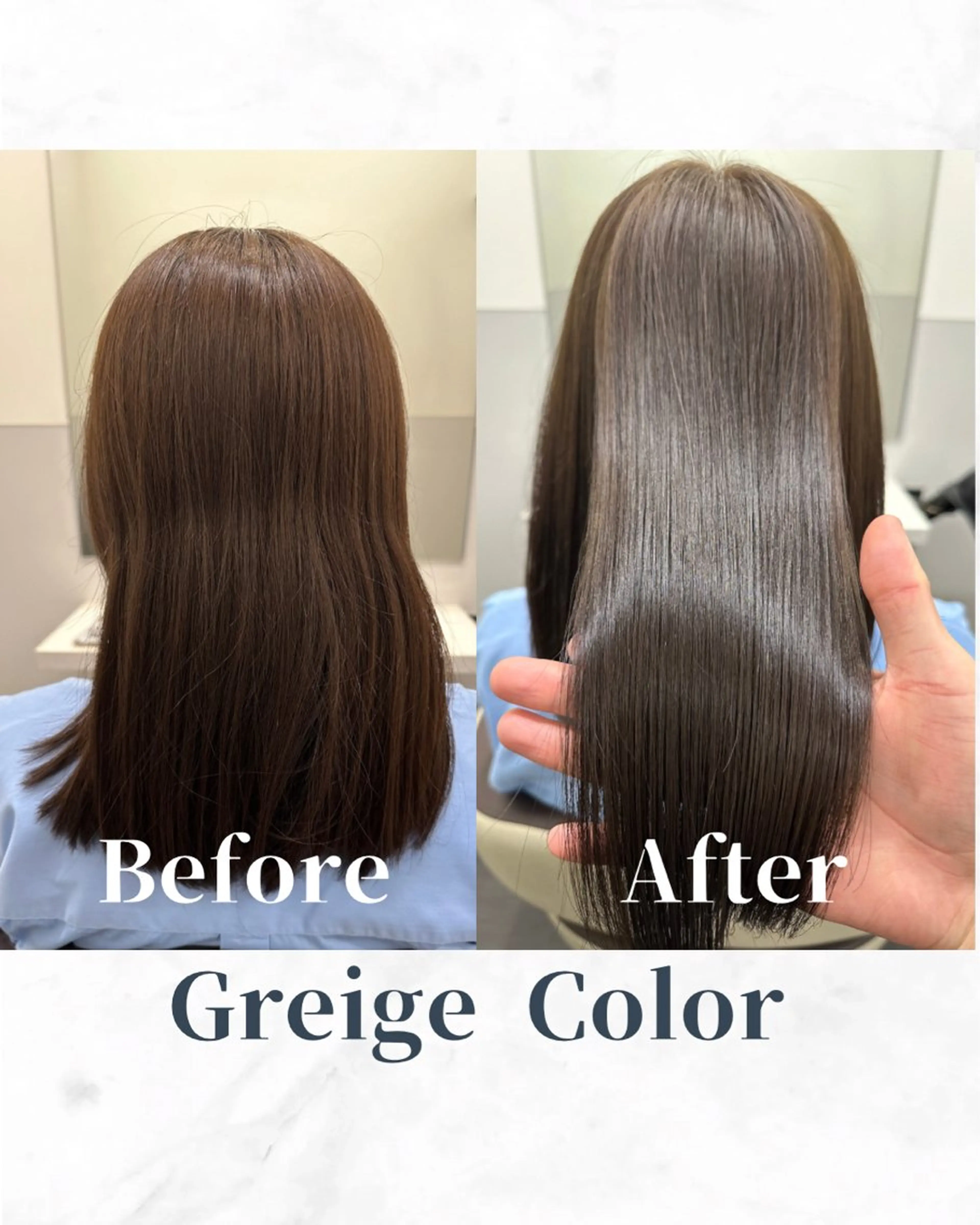 セミロング カラー ベージュカラー ケアカラー グレージュ トリートメント カット ヘアカラー トリートメント 【レイヤー/韓国風 /髪質改善】RINのヘアスタイル