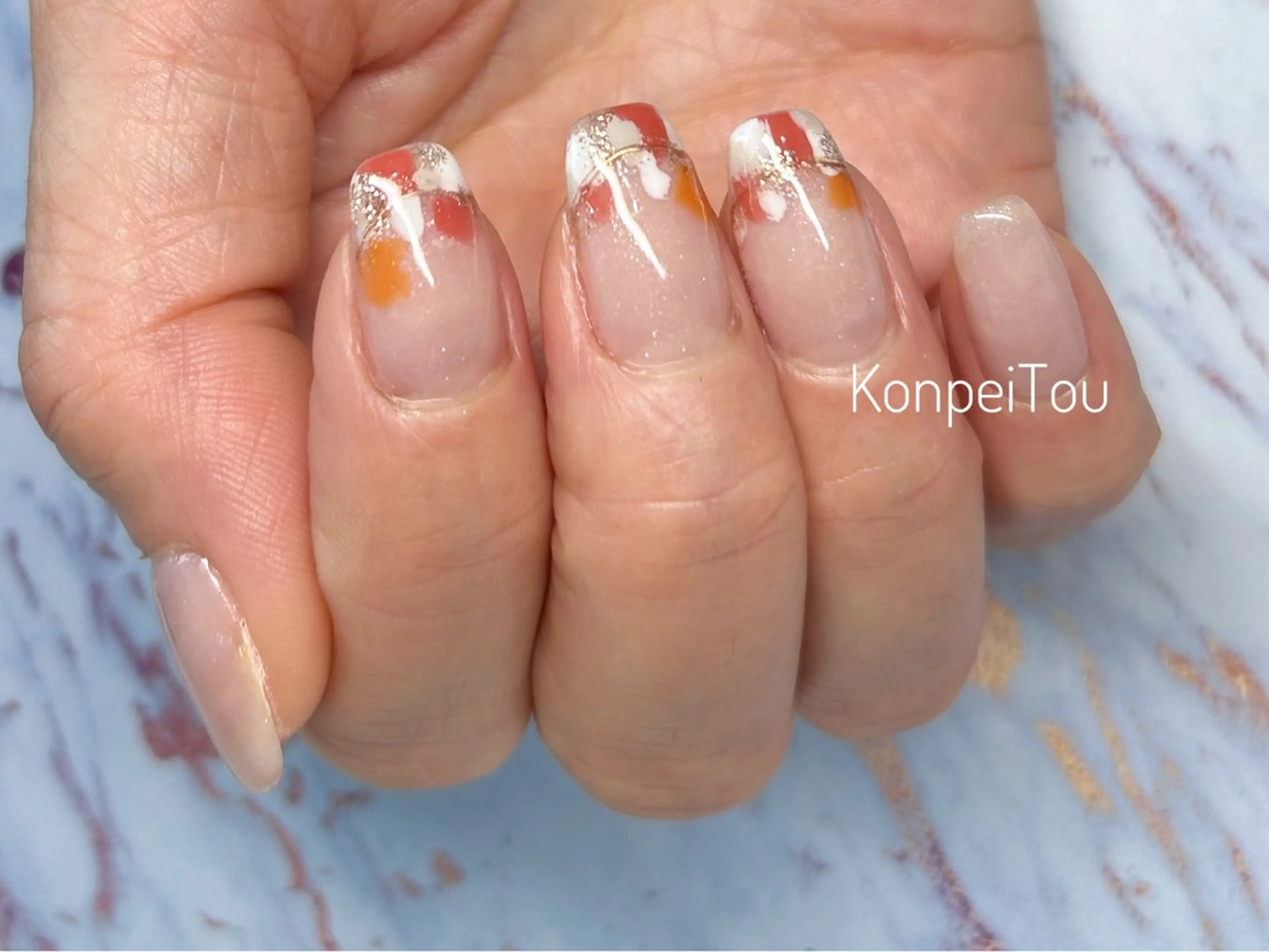 ネイル ニュアンスネイル ワンカラーネイル ハンドネイル おうちのネイルサロン　konpeiTou〜こんぺいとう〜所属・おうちのネイルサロン KonpeiTouのネイルデザイン