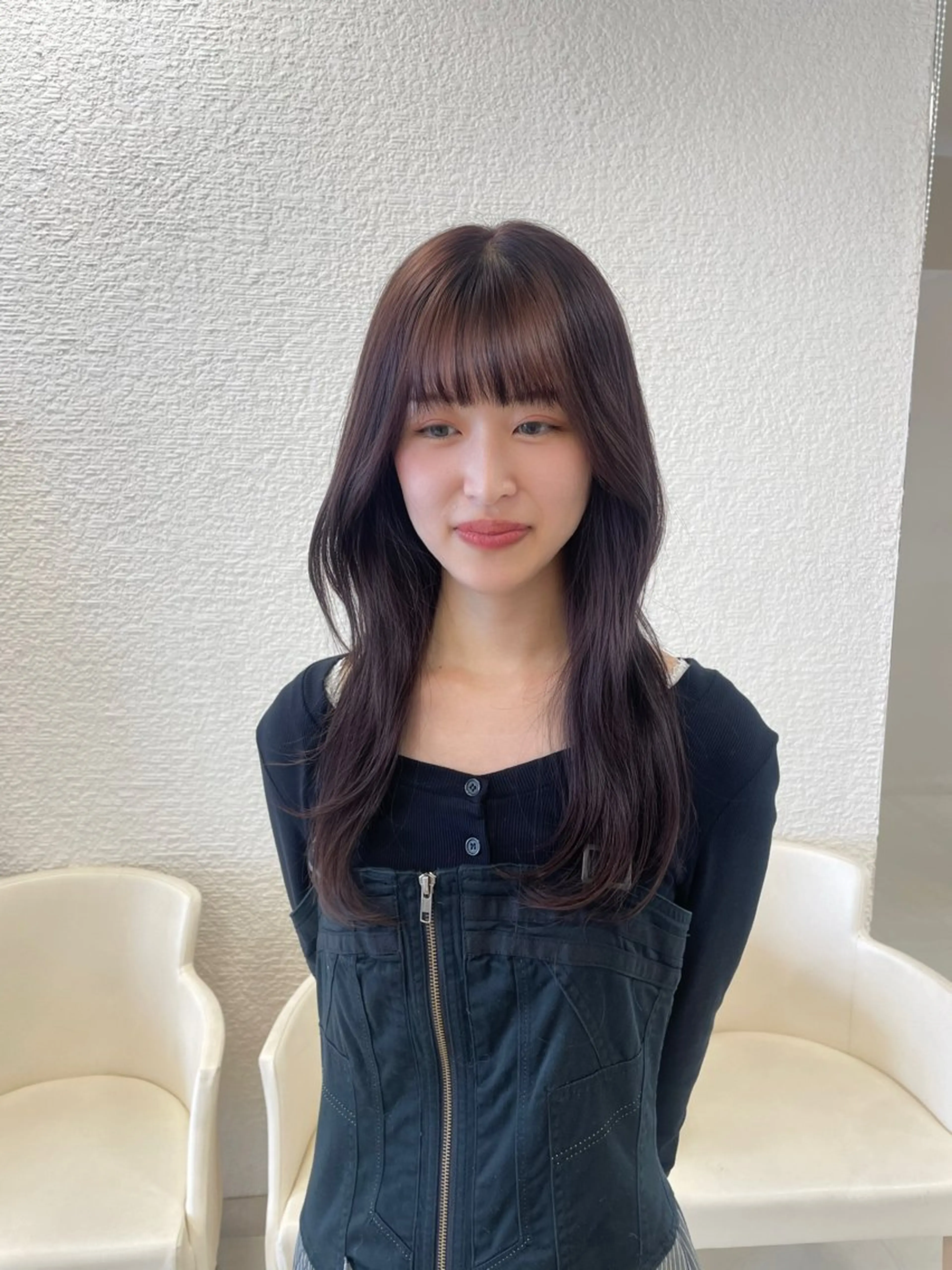 ロング カラー 透明感ワンカラー🎀 レイヤー/AOのヘアスタイル