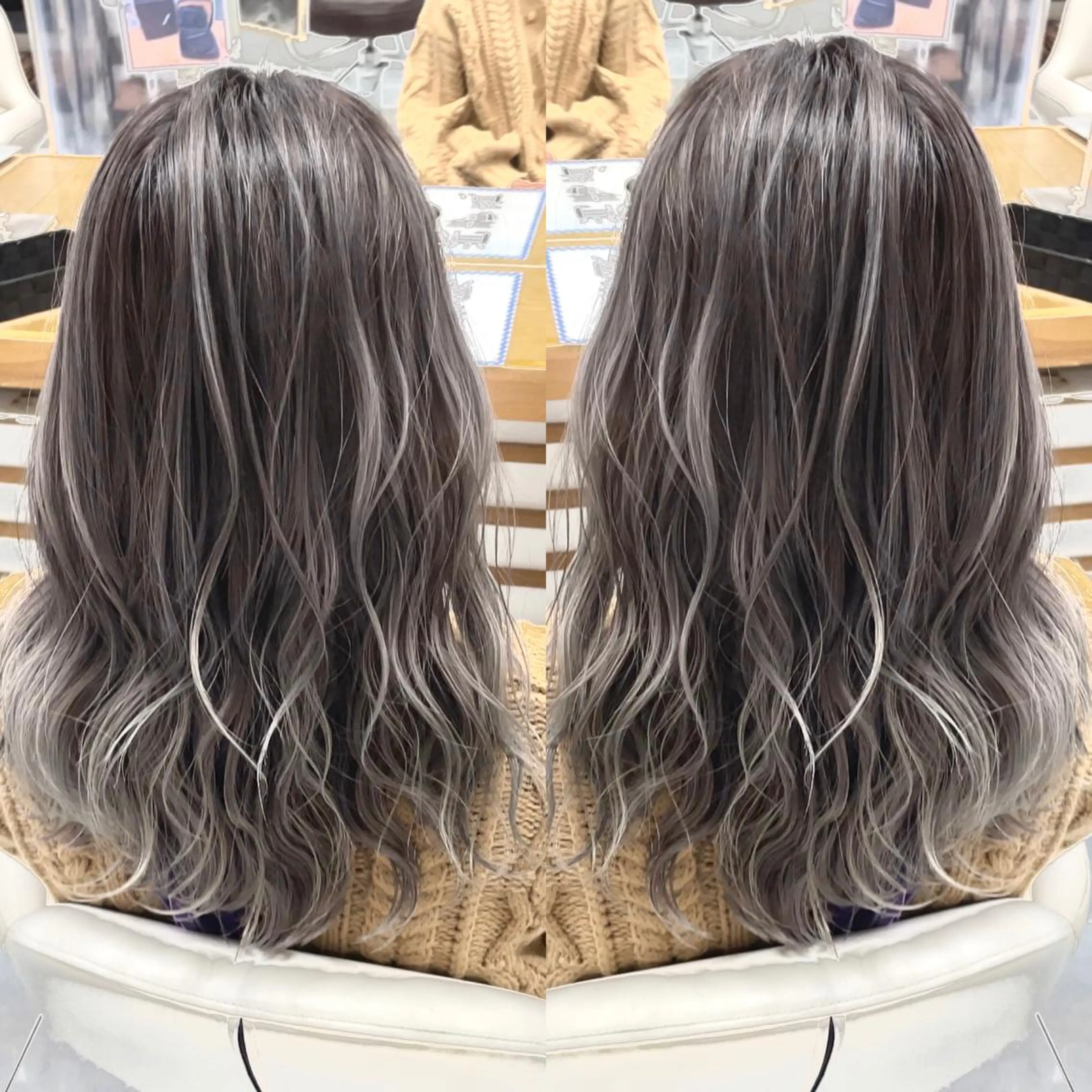 ミディアム カラー カット ヘアカラー トリートメント 縮毛/レイヤー 韓国/橋口のヘアスタイル