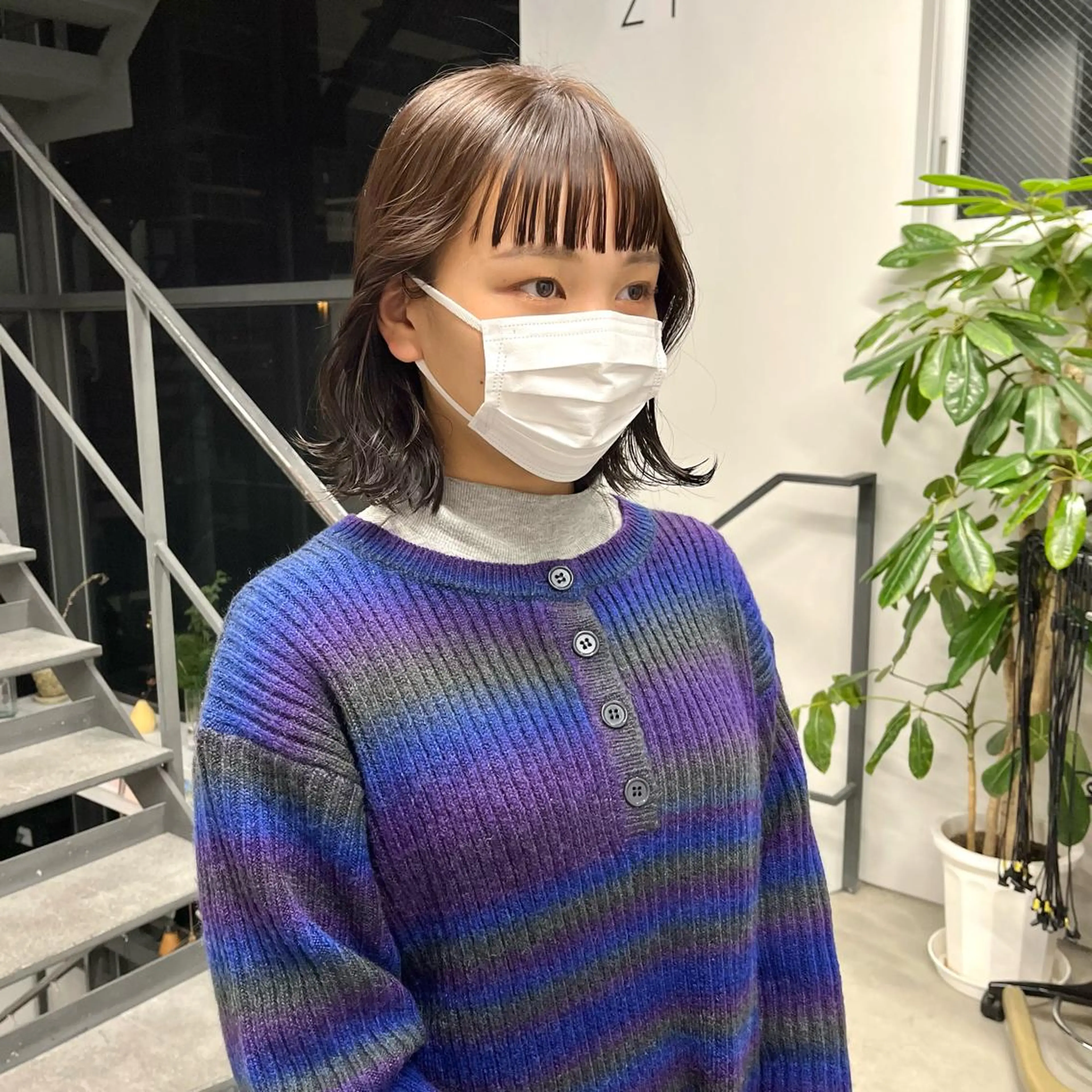 ミディアム カラー ブラウンカラー 山口 モエのヘアスタイル