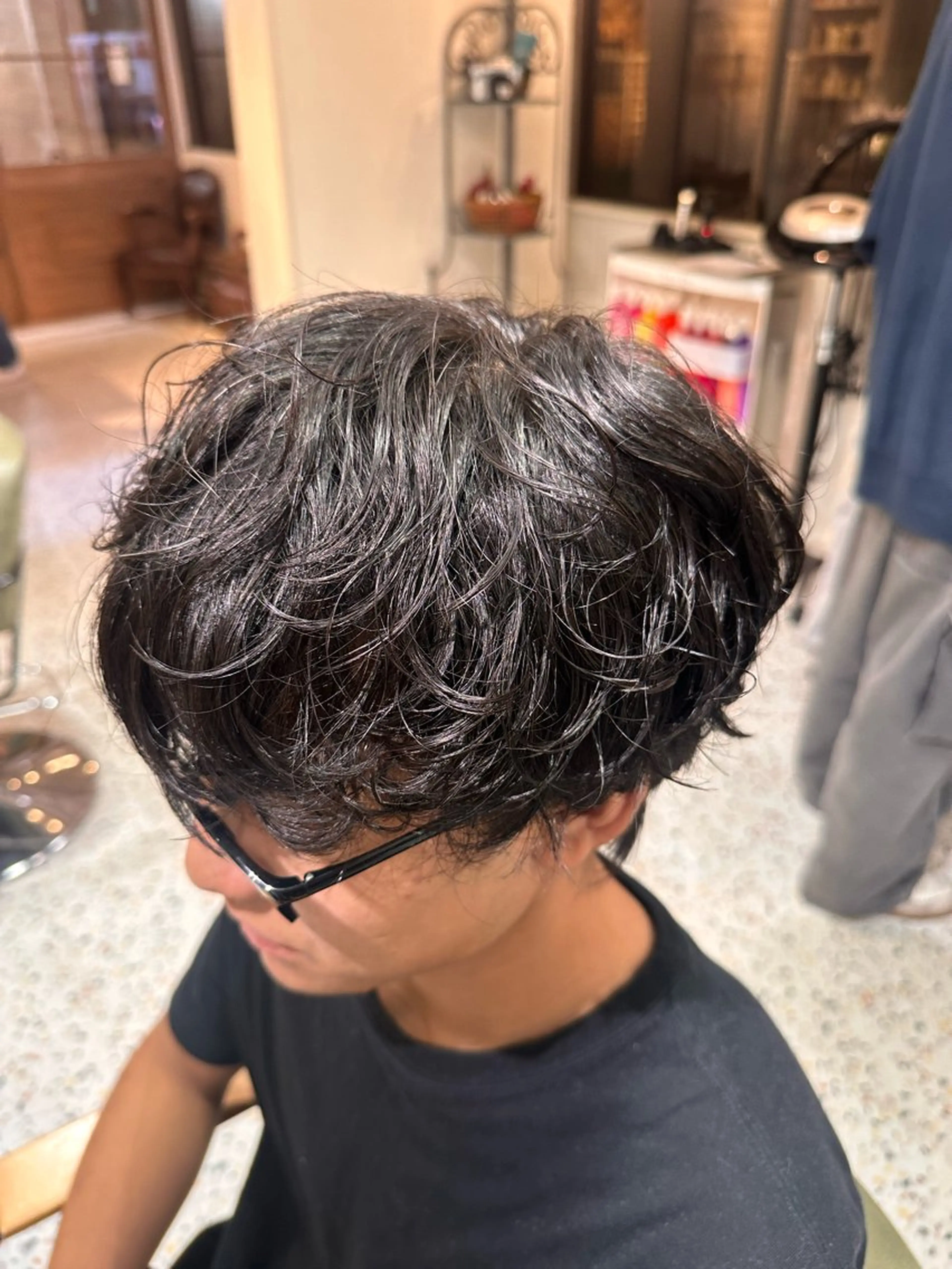パーマ メンズ マッシュ メンズパーマ 波巻きパーマ メンズウルフカット ウルフカット Ren /メンズ/縮毛矯正のヘアスタイル