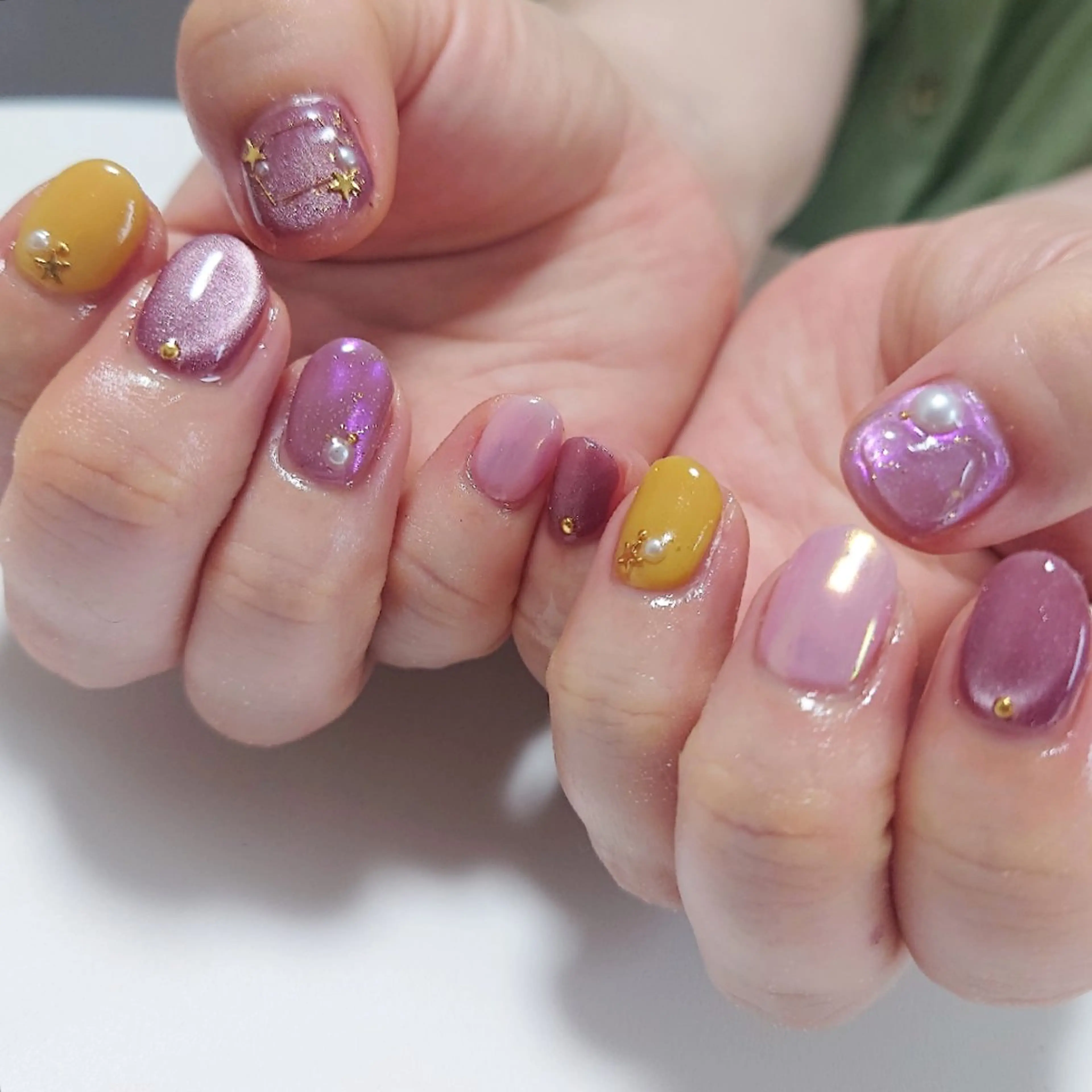 ネイル ニュアンスネイル パープル ハンドネイル NailSalon Kotillのネイルデザイン