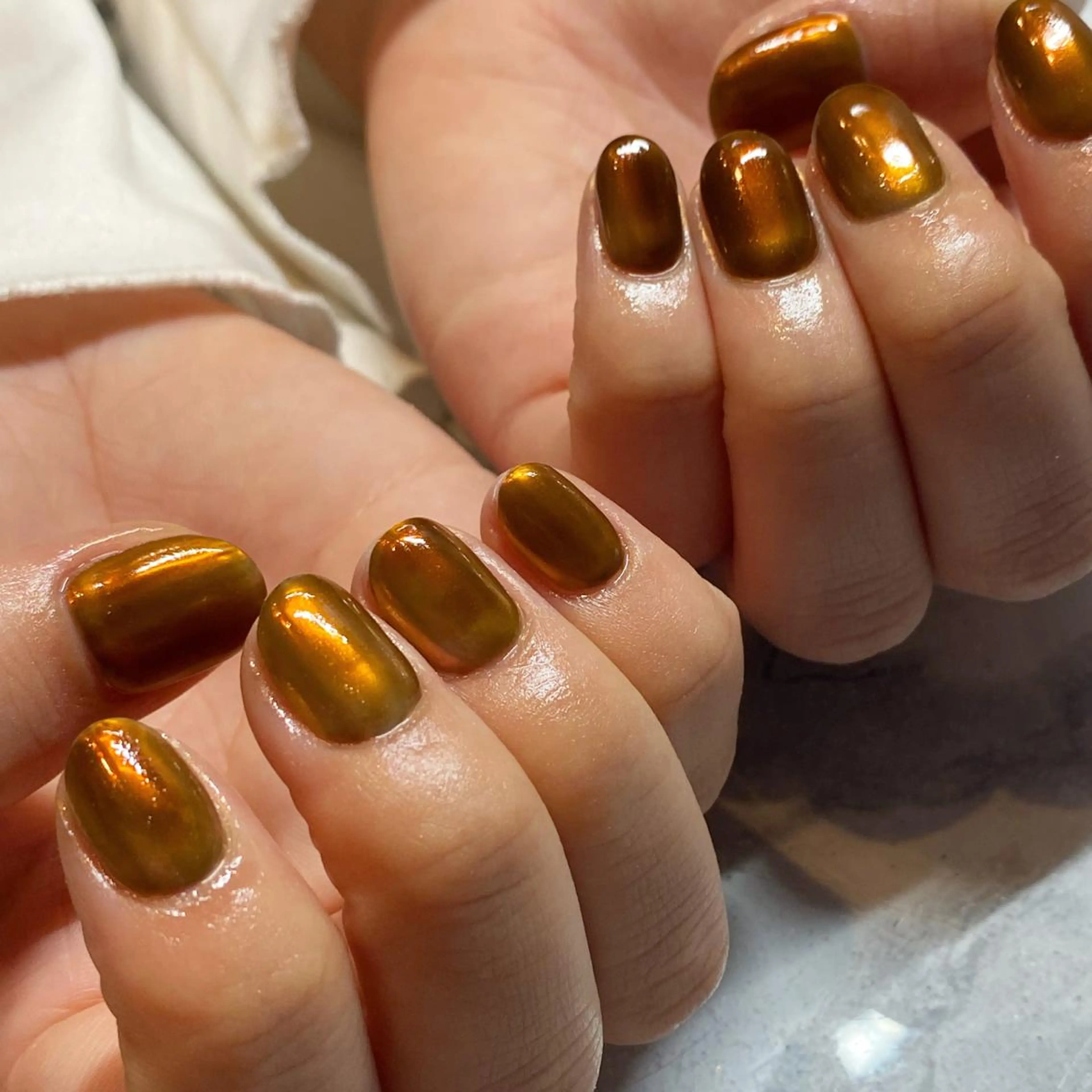 ネイル アートネイル ブラウン 氷ネイル・うるうるネイル 韓国ネイル ニュアンスネイル To Me Nail所属・🩵 mei🩵のネイルデザイン