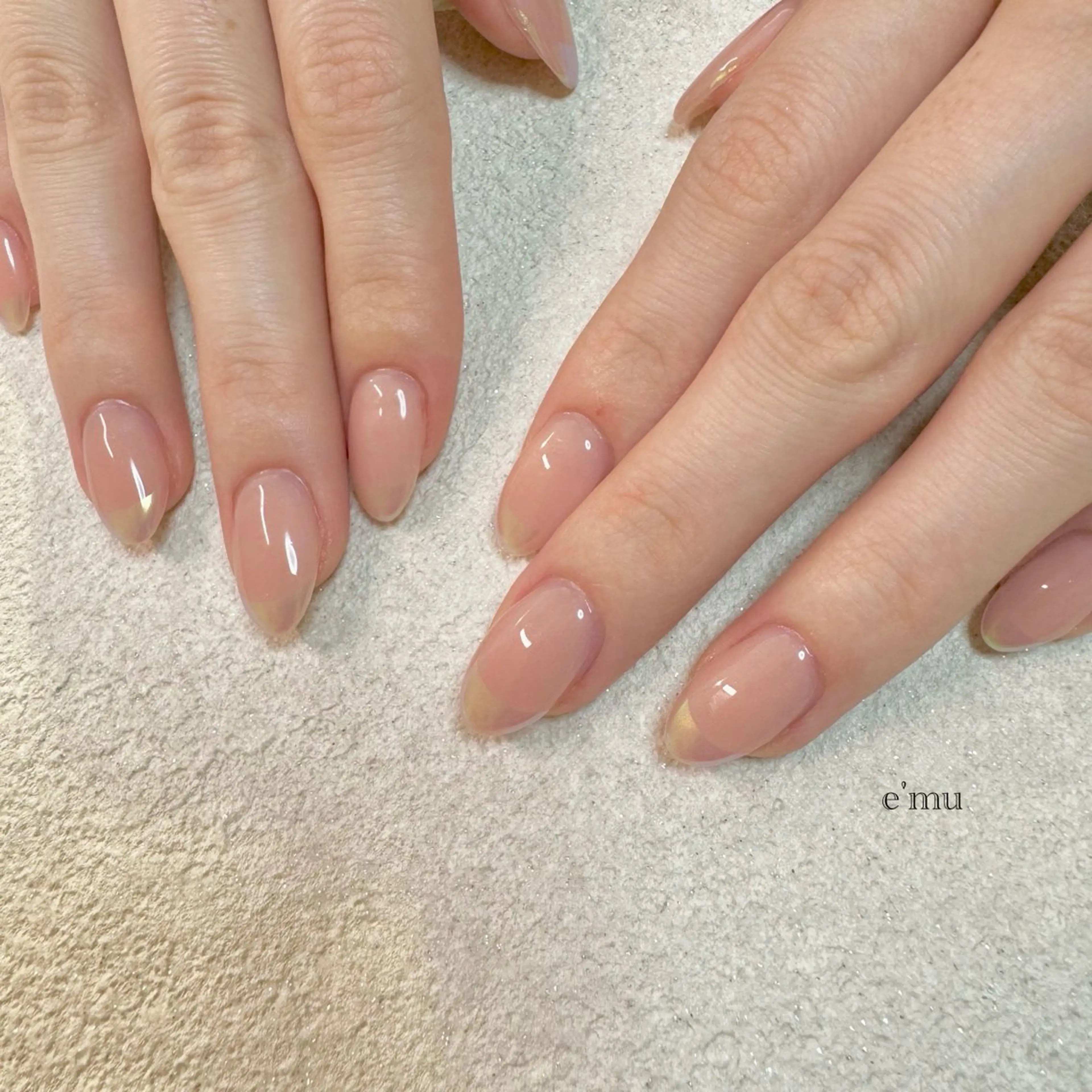 ネイル オーロラネイル フレンチネイル ハンドネイル nail salon e'mu💐のネイルデザイン