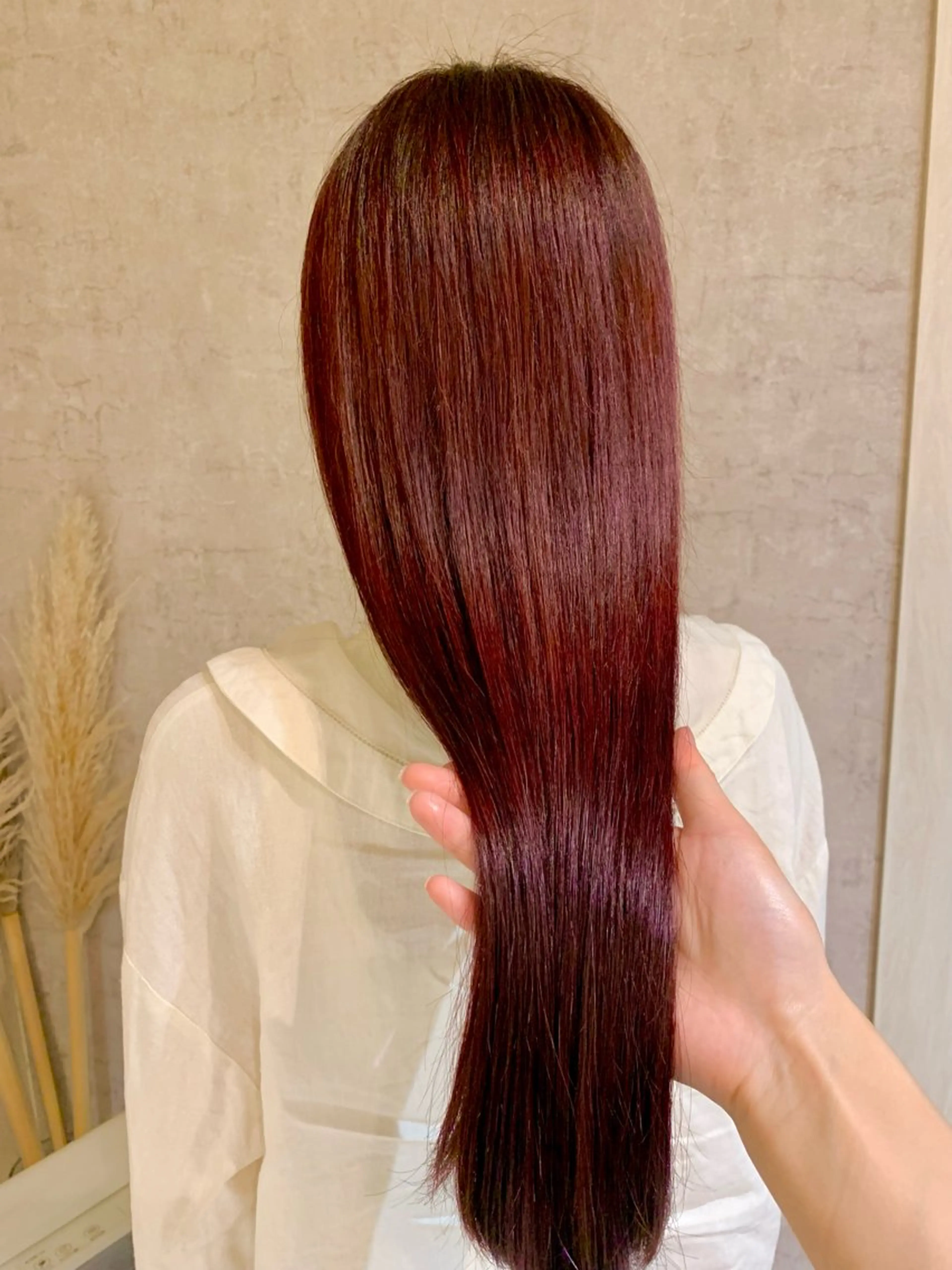 🍒暖色赤髪カラー(チェリーレッド、ボルドーなど)➕トリートメント🍒の写真