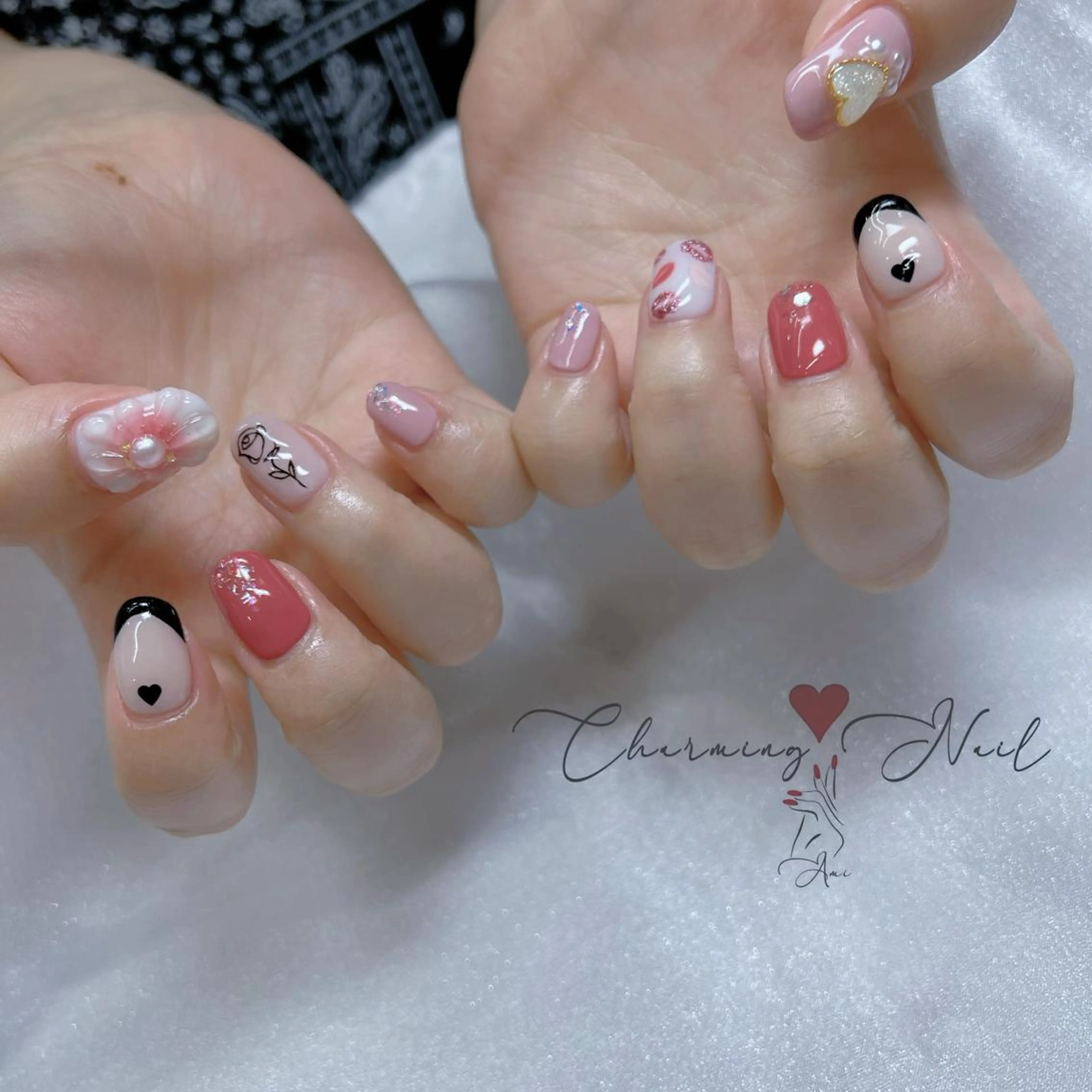 ネイル フレンチネイル ハート 持ち込み ぷっくりネイル Charming❤️Nail所属・Nailist Amiのその他イメージ