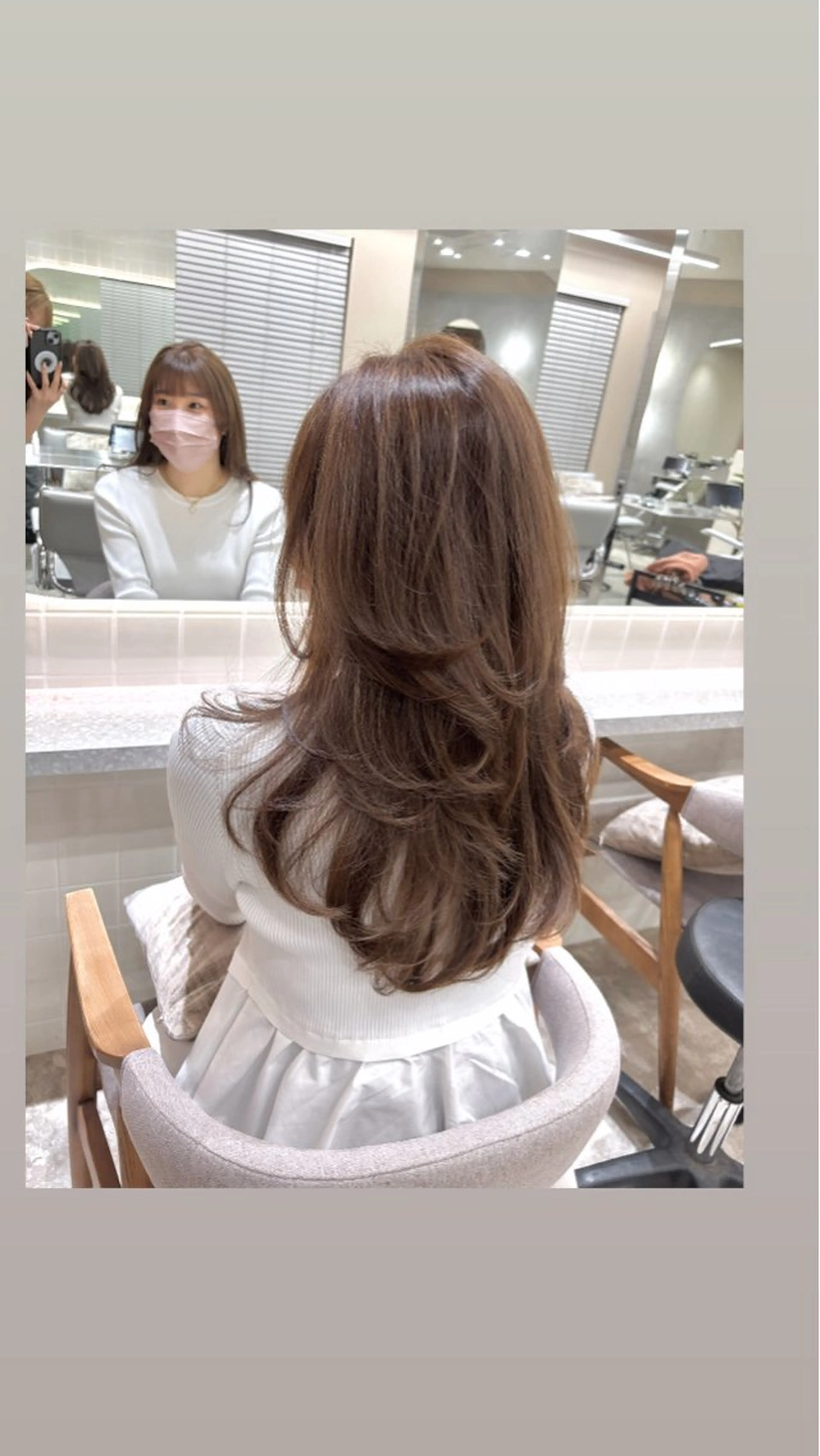 ロング レイヤーカット カット ヘアカラー トリートメント コトネ🫧 韓国風レイヤーカットのヘアスタイル