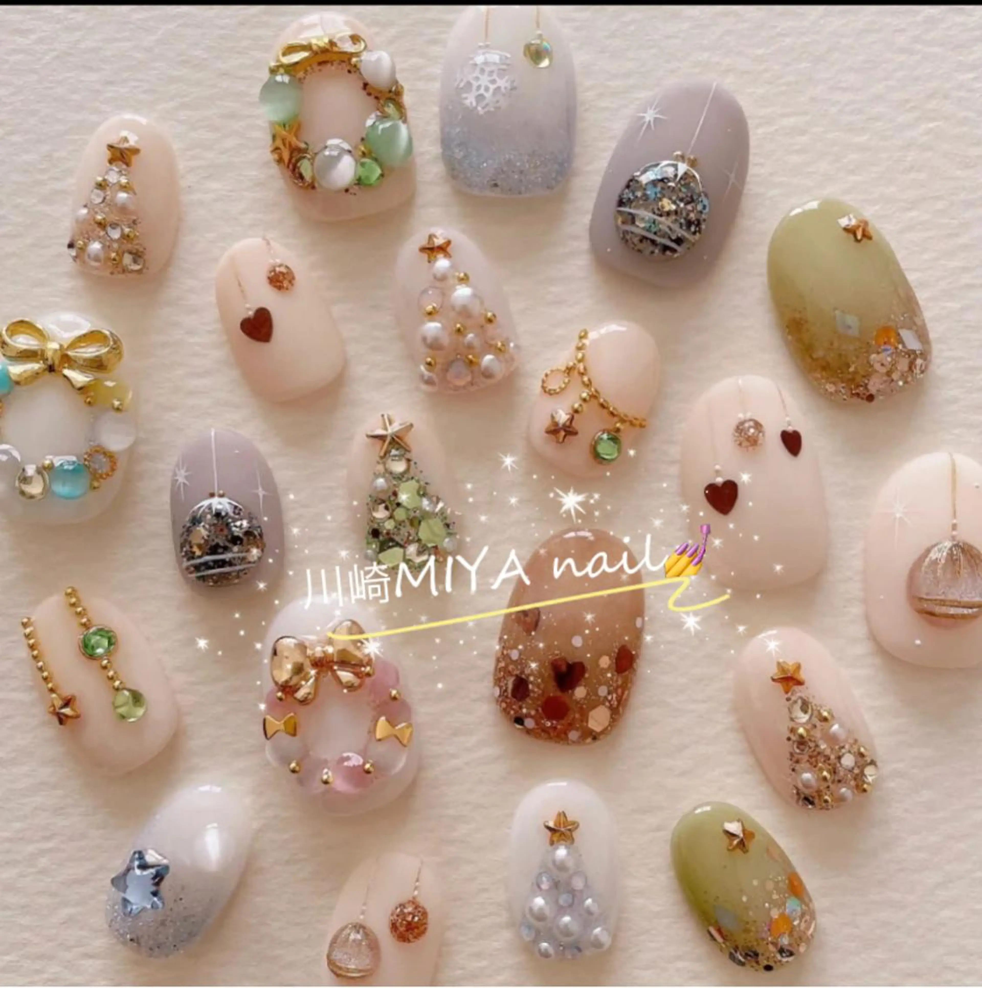 ショート ハンドネイル ハンドケア 💜MIYA nail川崎店のネイルデザイン