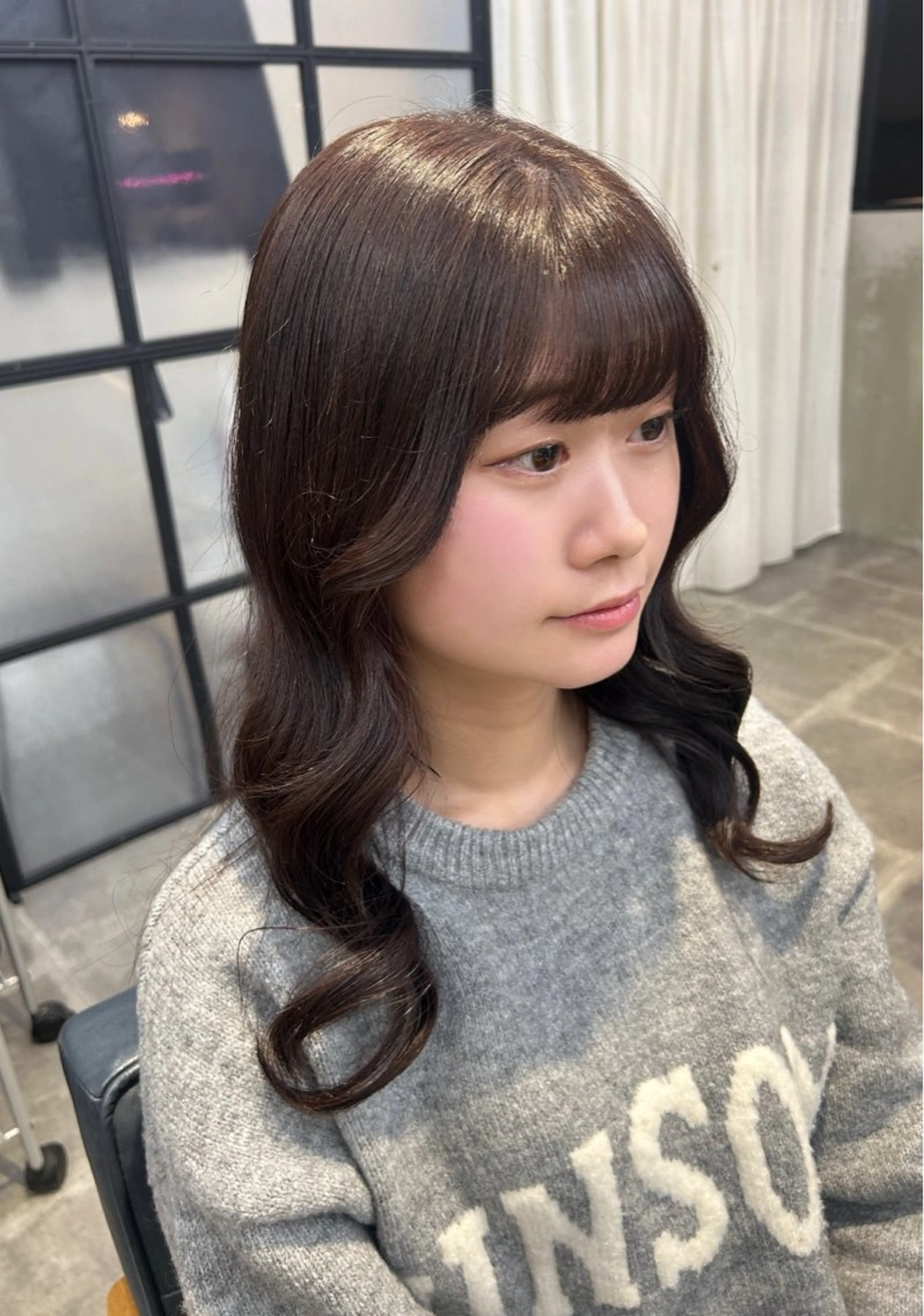 ロング カラー カット ヘアカラー トリートメント newi梅田🫧韓国 ヘア🫧sakiのヘアスタイル