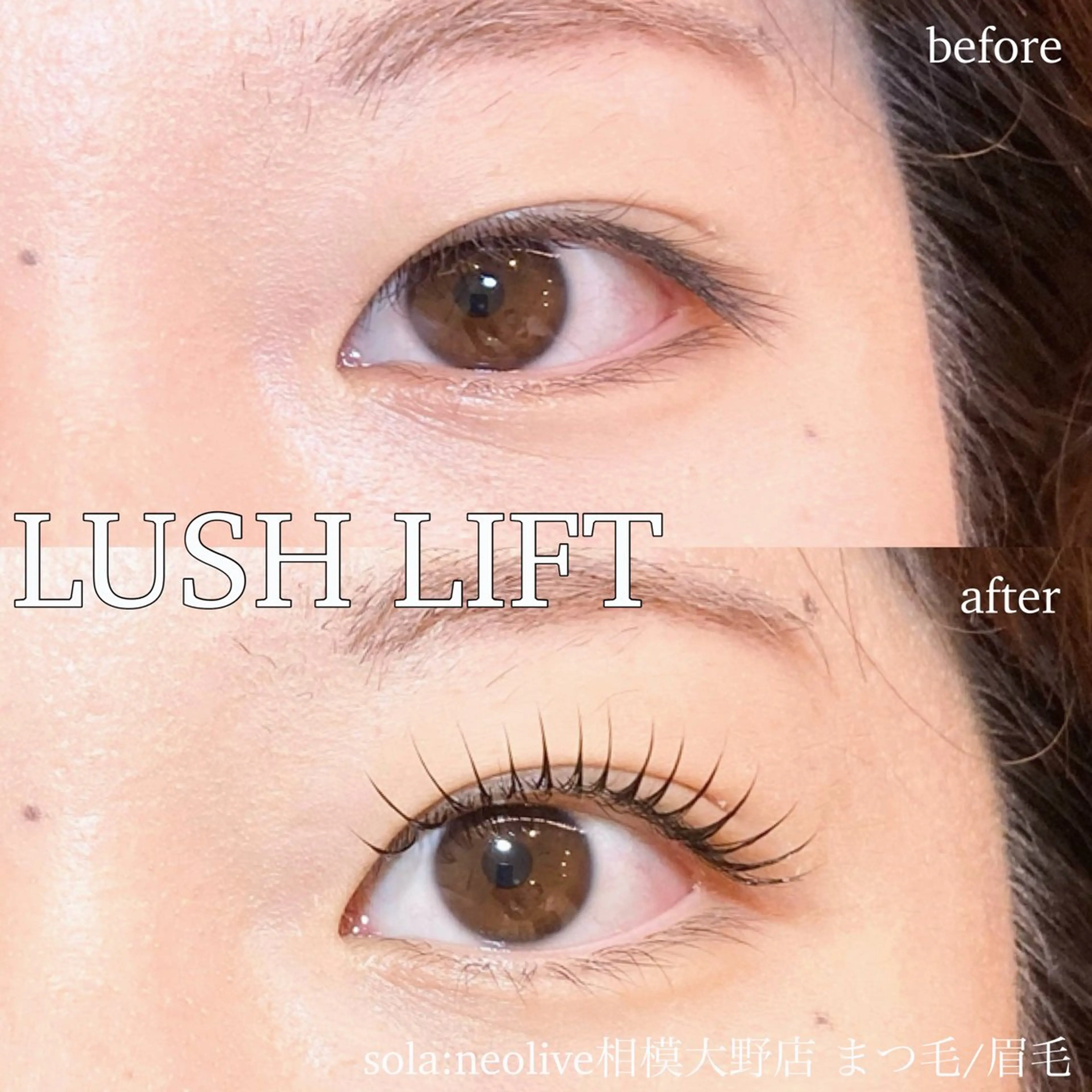 マツエク・マツパ パリジェンヌラッシュリフト 一重×まつ毛パーマ sola: neolive出沼のマツエク・マツパデザイン