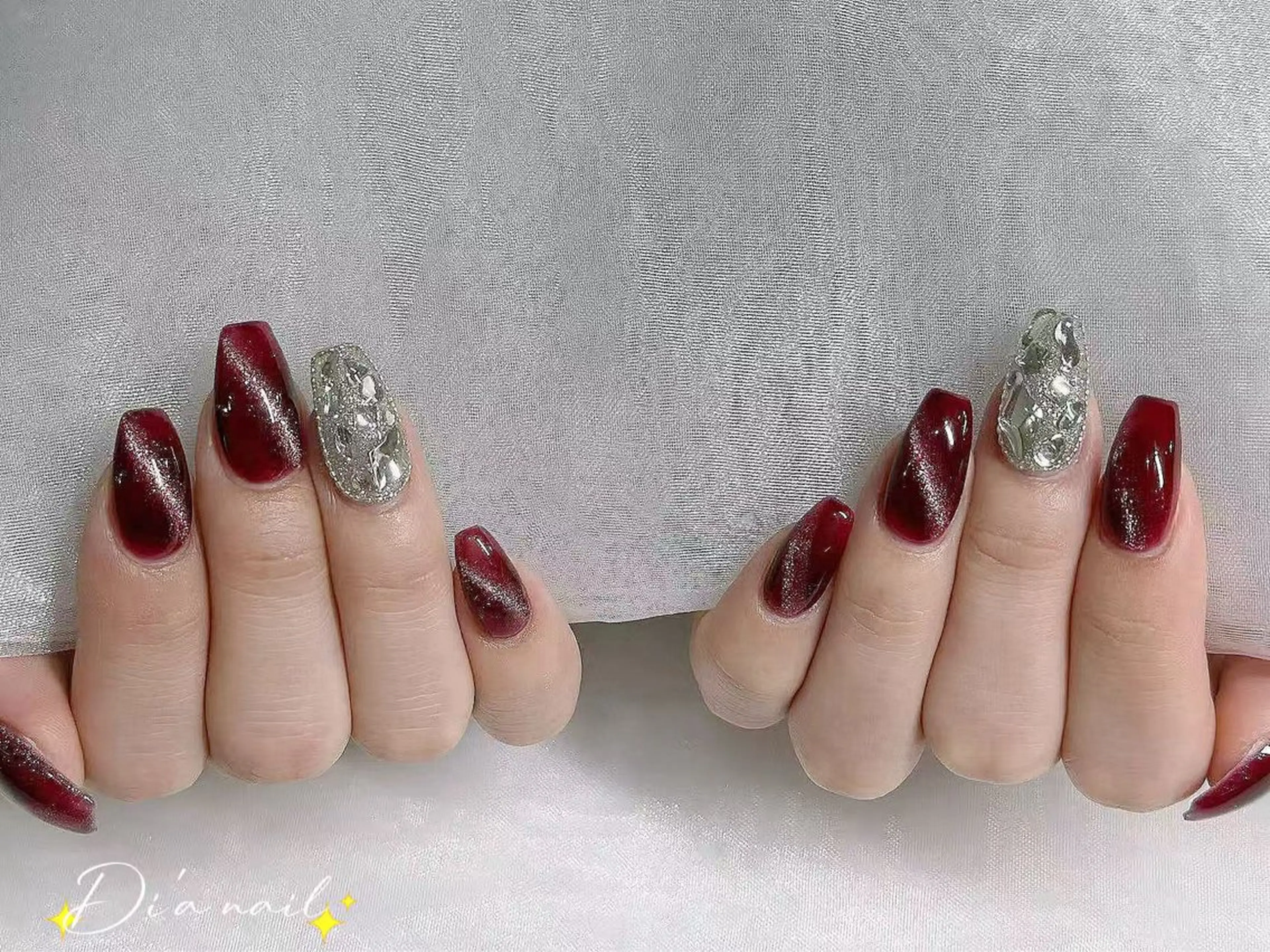 ネイル チークネイル ジェルネイル グラデーション マグネットネイル ニュアンスネイル ハンドネイル Di'a nail ネイルサロンのネイルデザイン