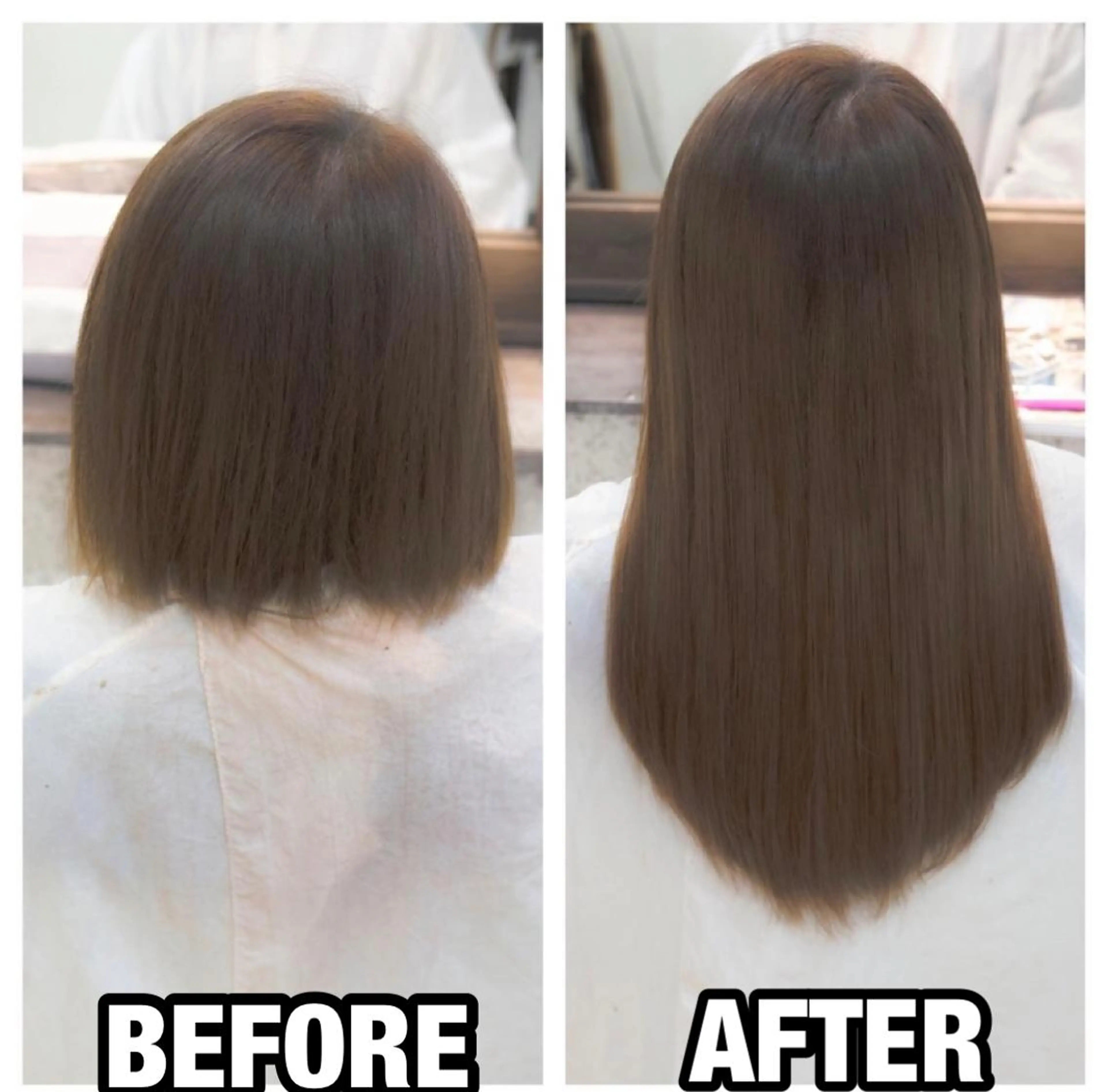 セミロング シールエクステ エクステ カット エクステ FÜRSTIN所属・西村髪質改善 ブリーチ縮毛矯正のヘアスタイル