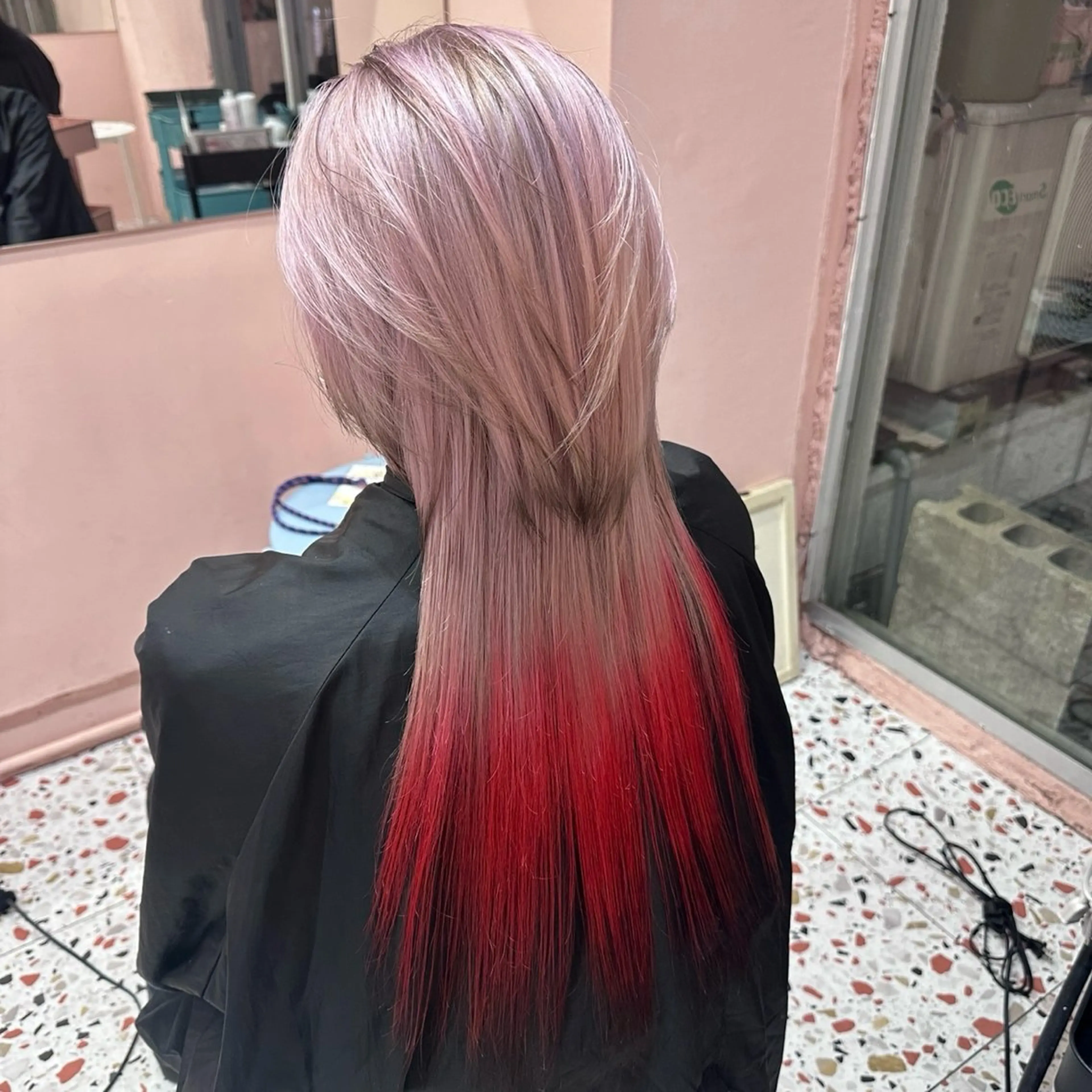 ロング カラー ハイトーン/ウルフ /エクステ/ましろのヘアスタイル