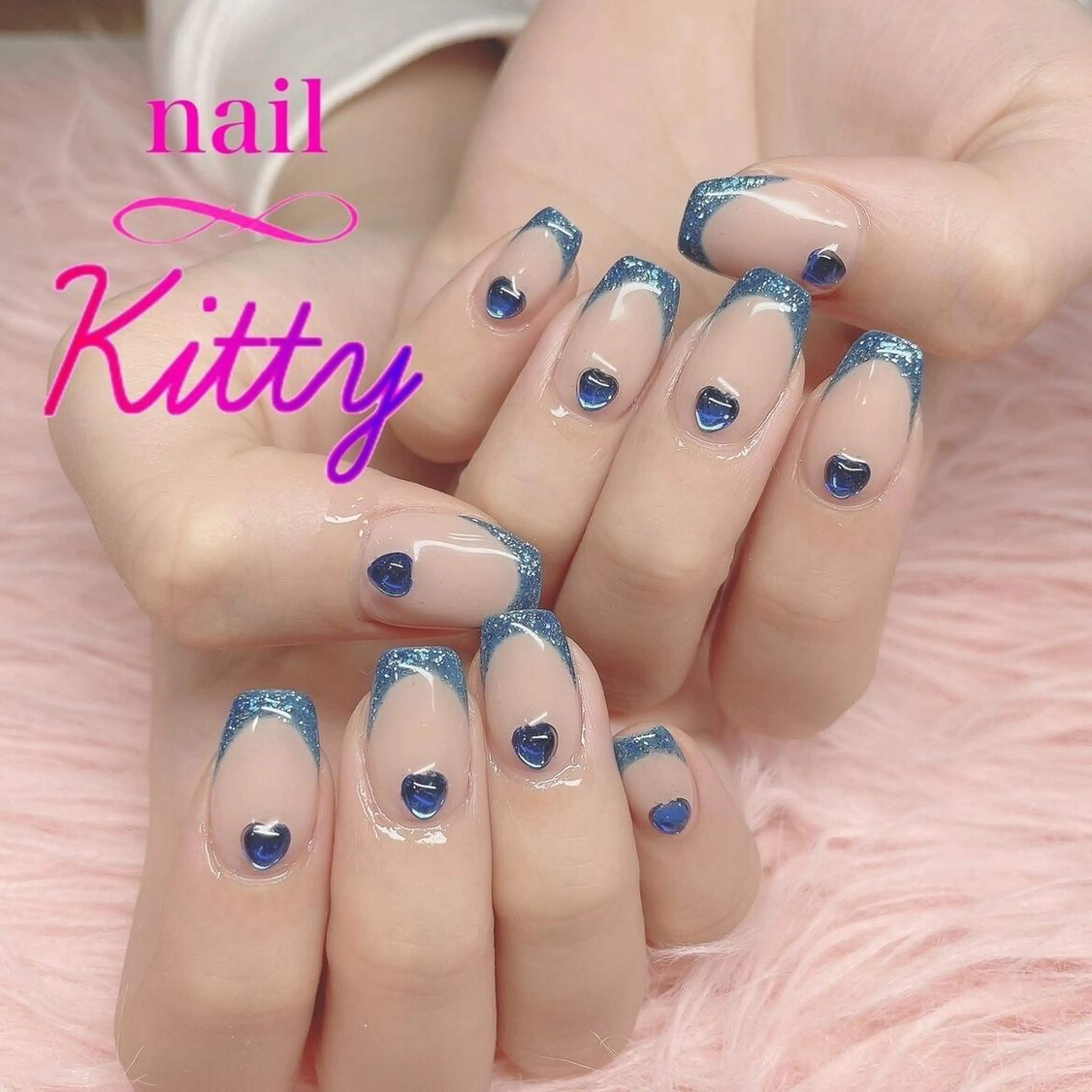 【オフなし】ハンドワンカラー＋フレンチ☆ベースカラーありのフレンチ7200円の写真